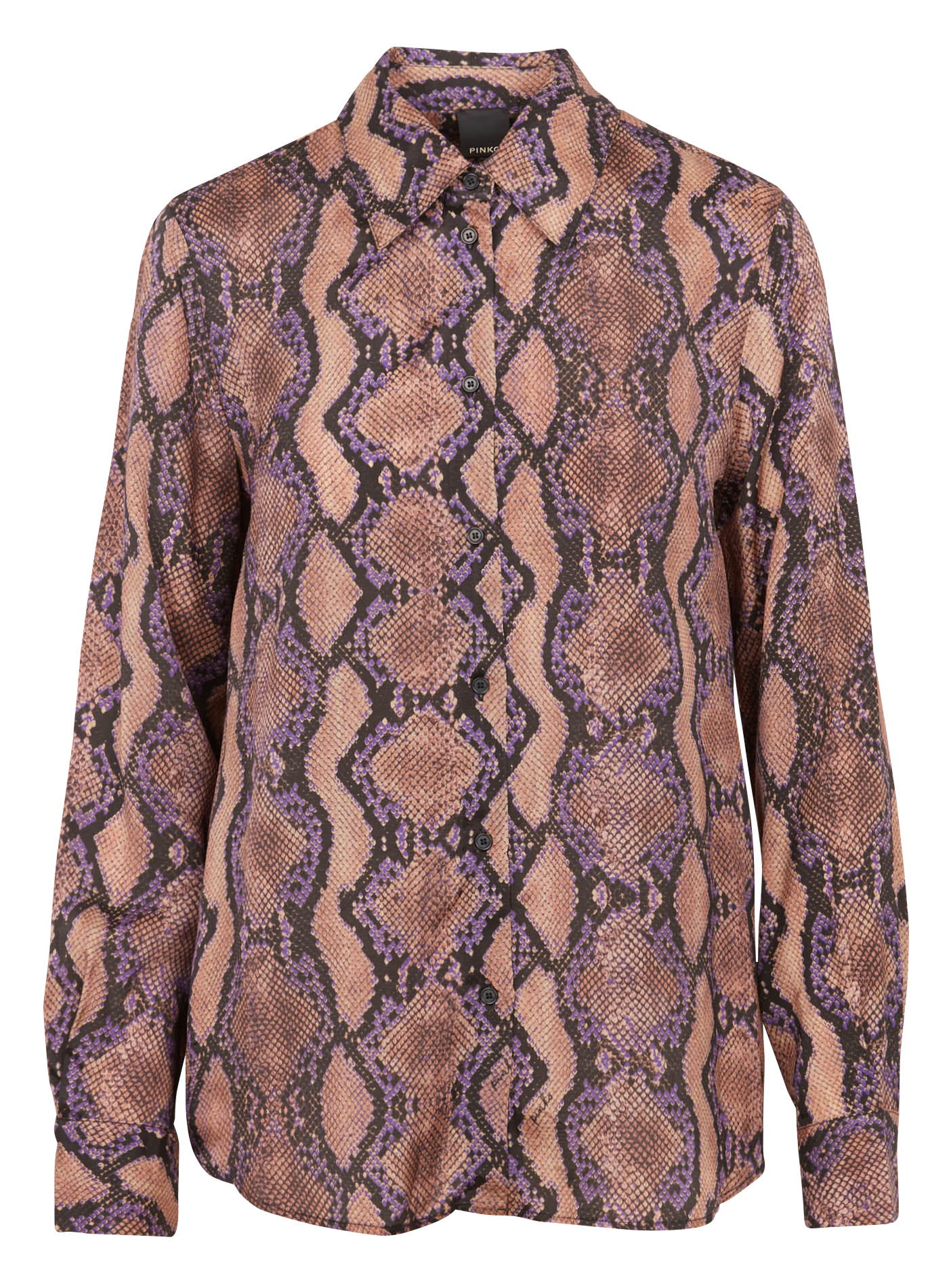 Fluid printed shirt with classic collar PINKO Multicolored