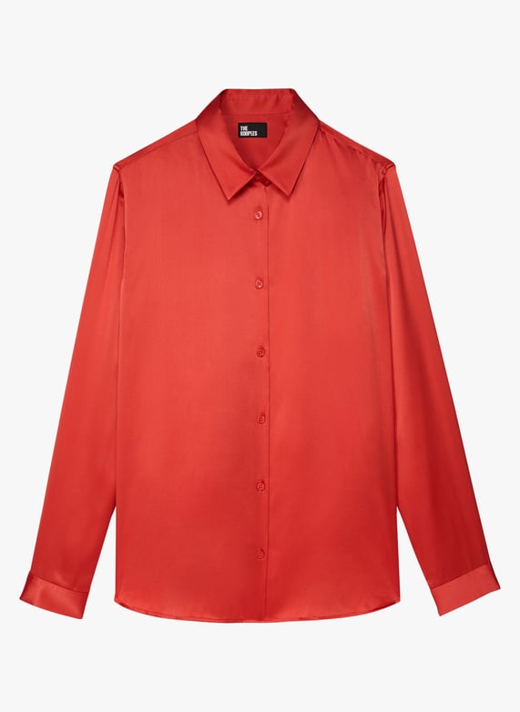 Camisa de seda con cuello clásico Red11 The kooples Mujer
