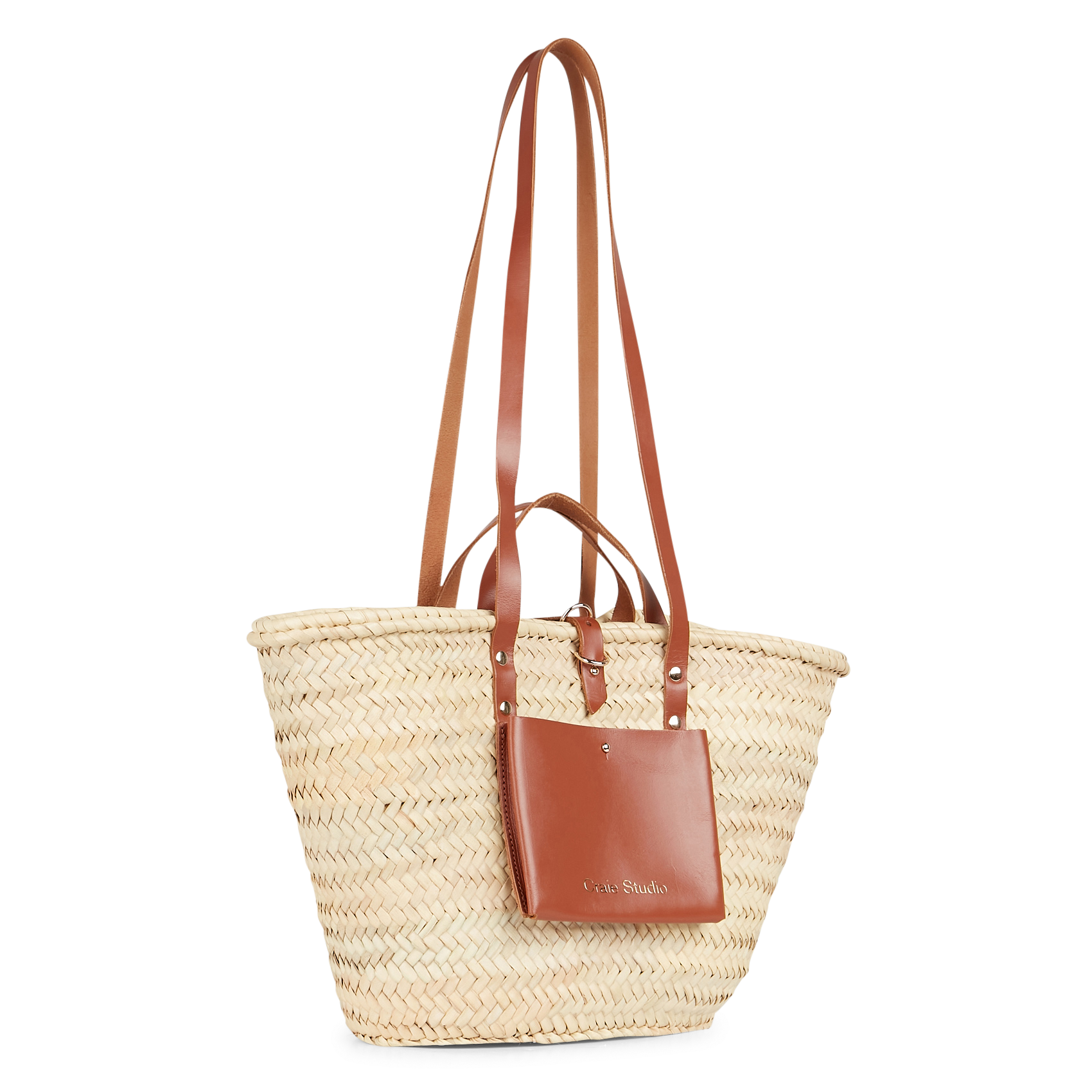 Panier tressé en doum CRAIE STUDIO Marron