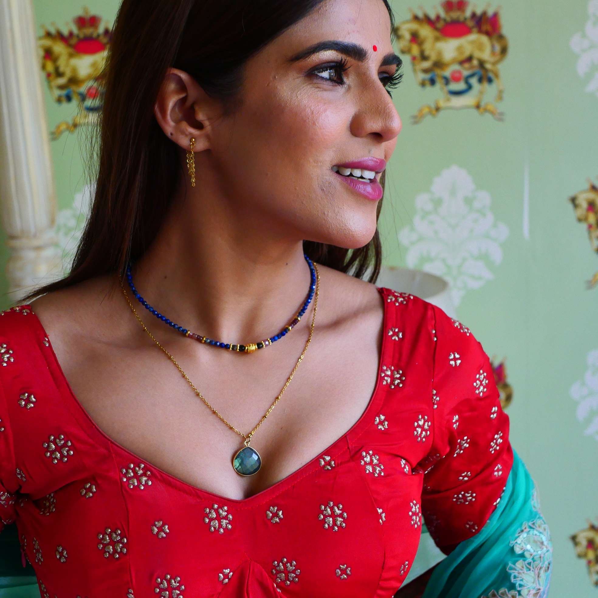 Lapis lazuli necklace GINANDGER Blue