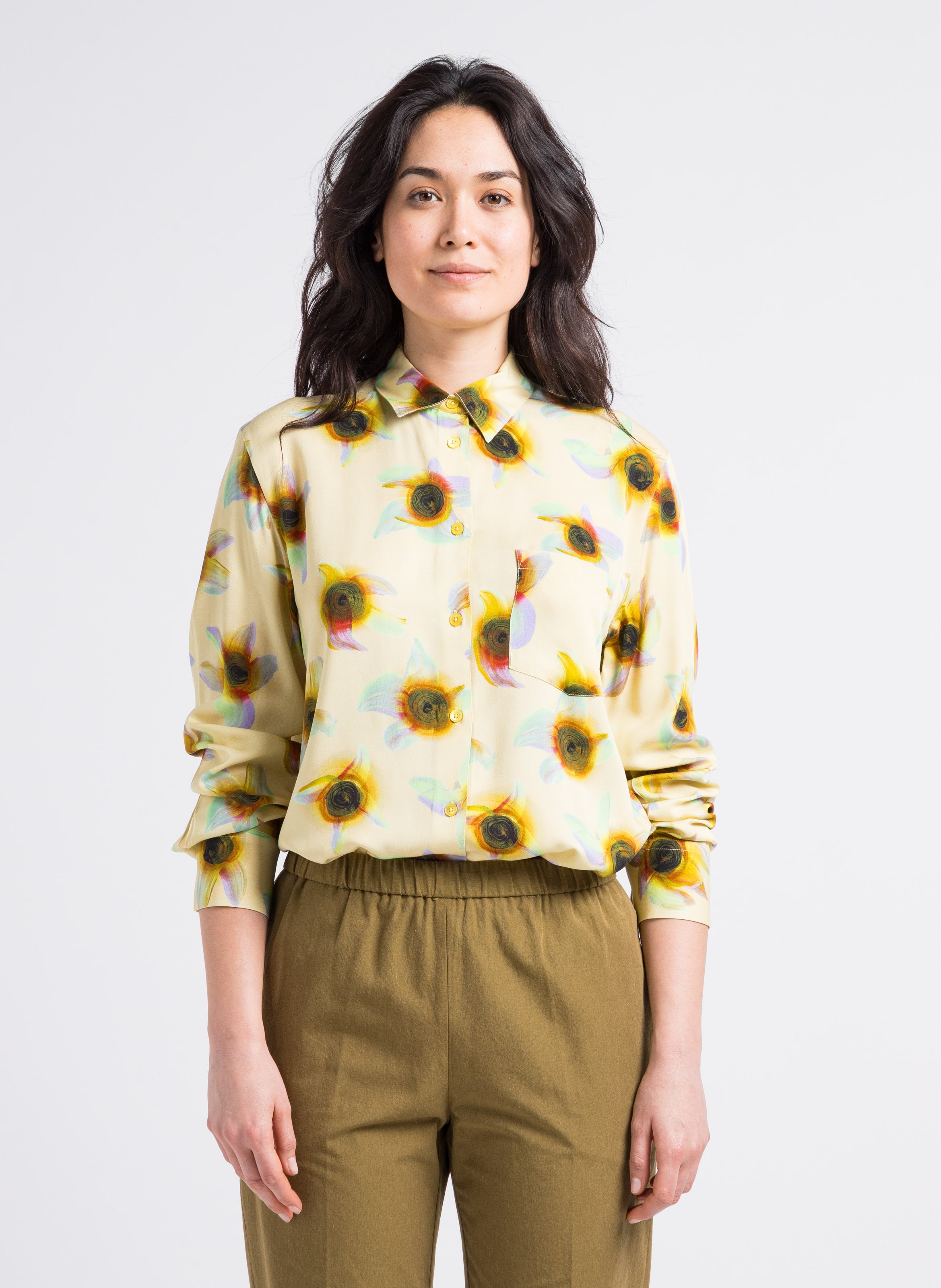 Chemise droite col classique fluide PAUL SMITH Jaune