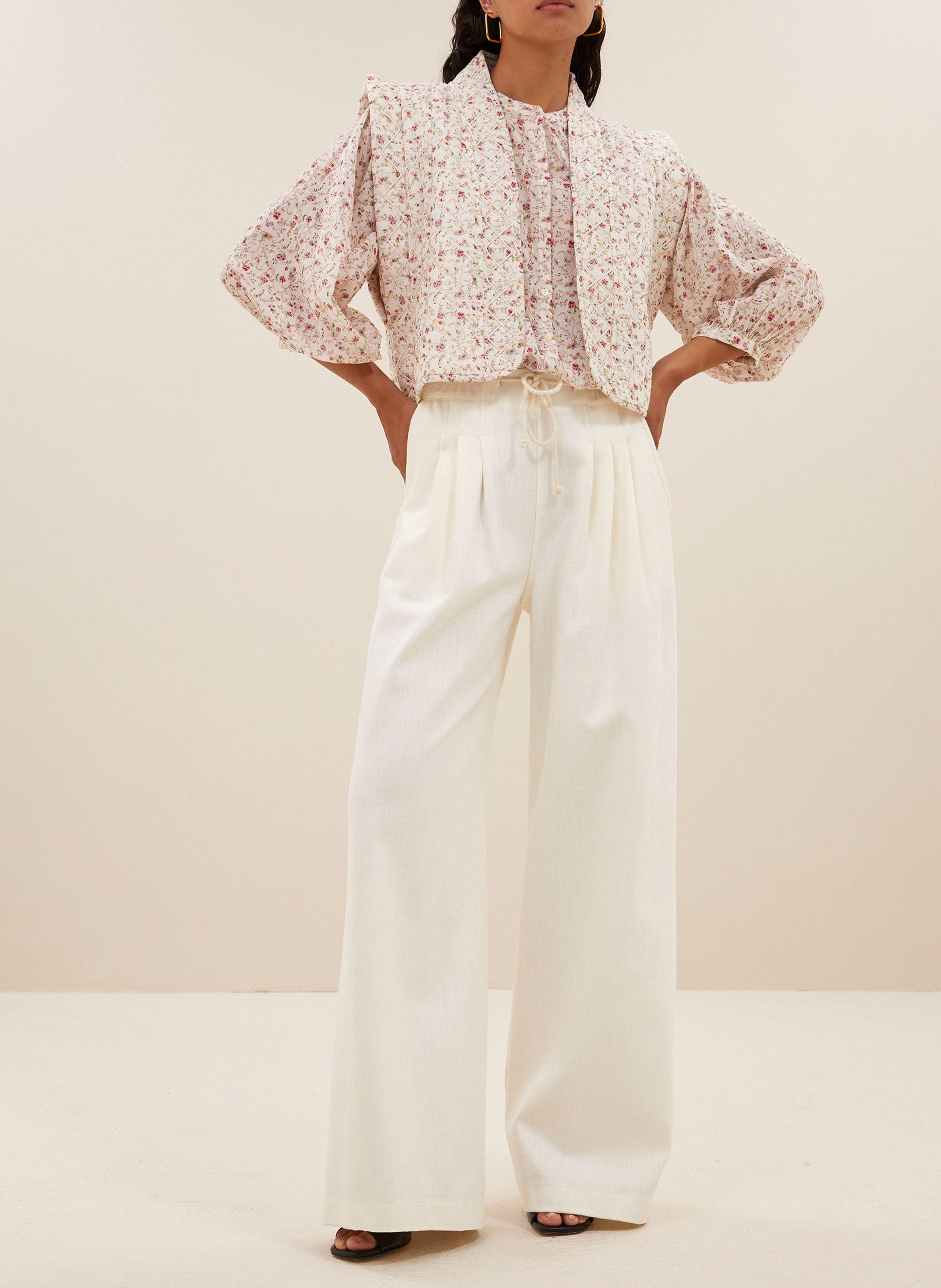 Bedruckte Jacke aus Baumwolle und Leinenmischung BY BAR Rosa