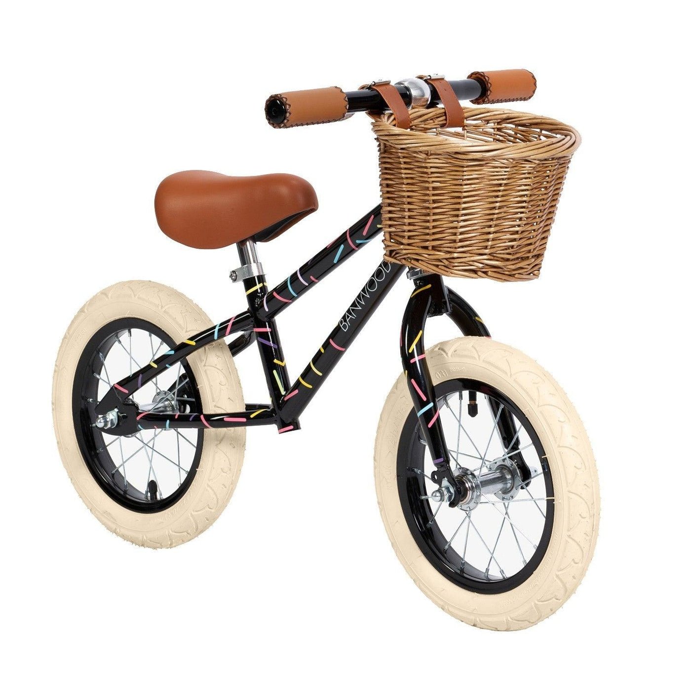 Black steel balance bike for cycling 3-5 years old Banwood Black