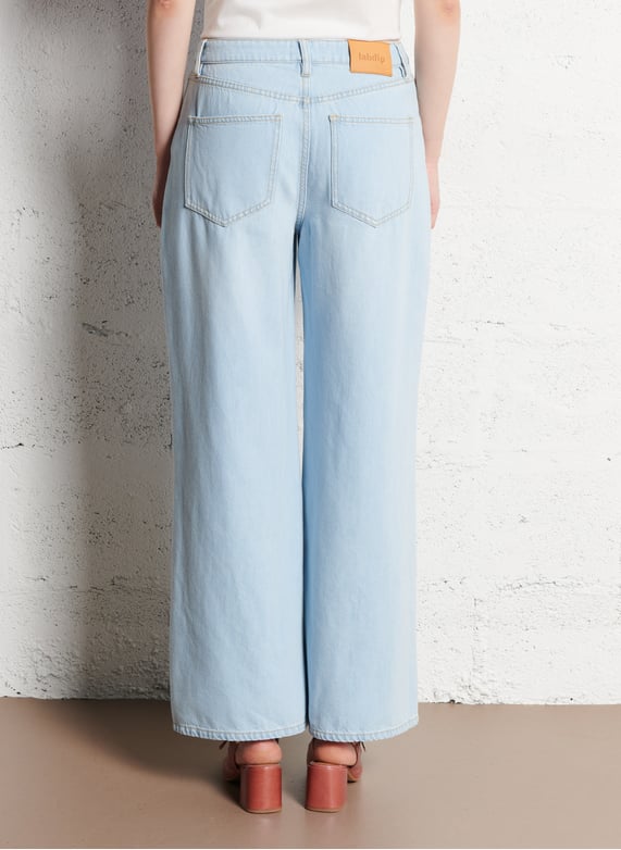 Gekleurde straight-fit jeans met 5 zakken | Blauw by LAB DIP Gekleurde straight-fit jeans met 5 zakken Blauw