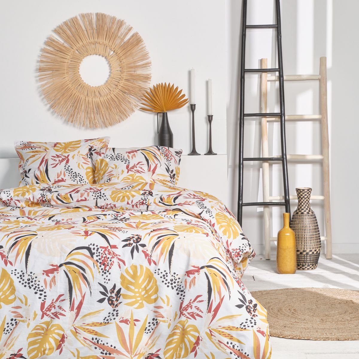 Printed cotton bed set TODAY LINGE DE MAISON Yellow