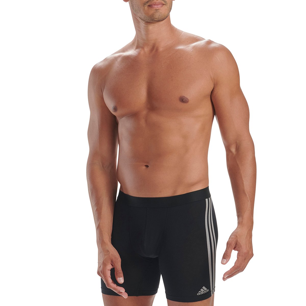 Active flex cotton 3-stripe boxer shorts, pack of 3 ADIDAS UNDERWEAR Black
