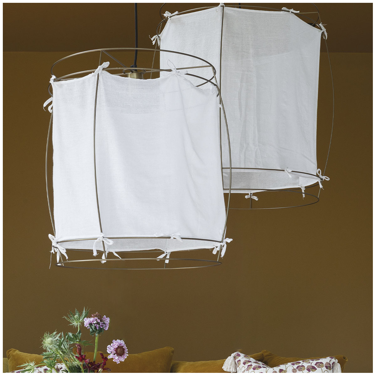 Suspension tissu et métal BLANC D'IVOIRE Blanc