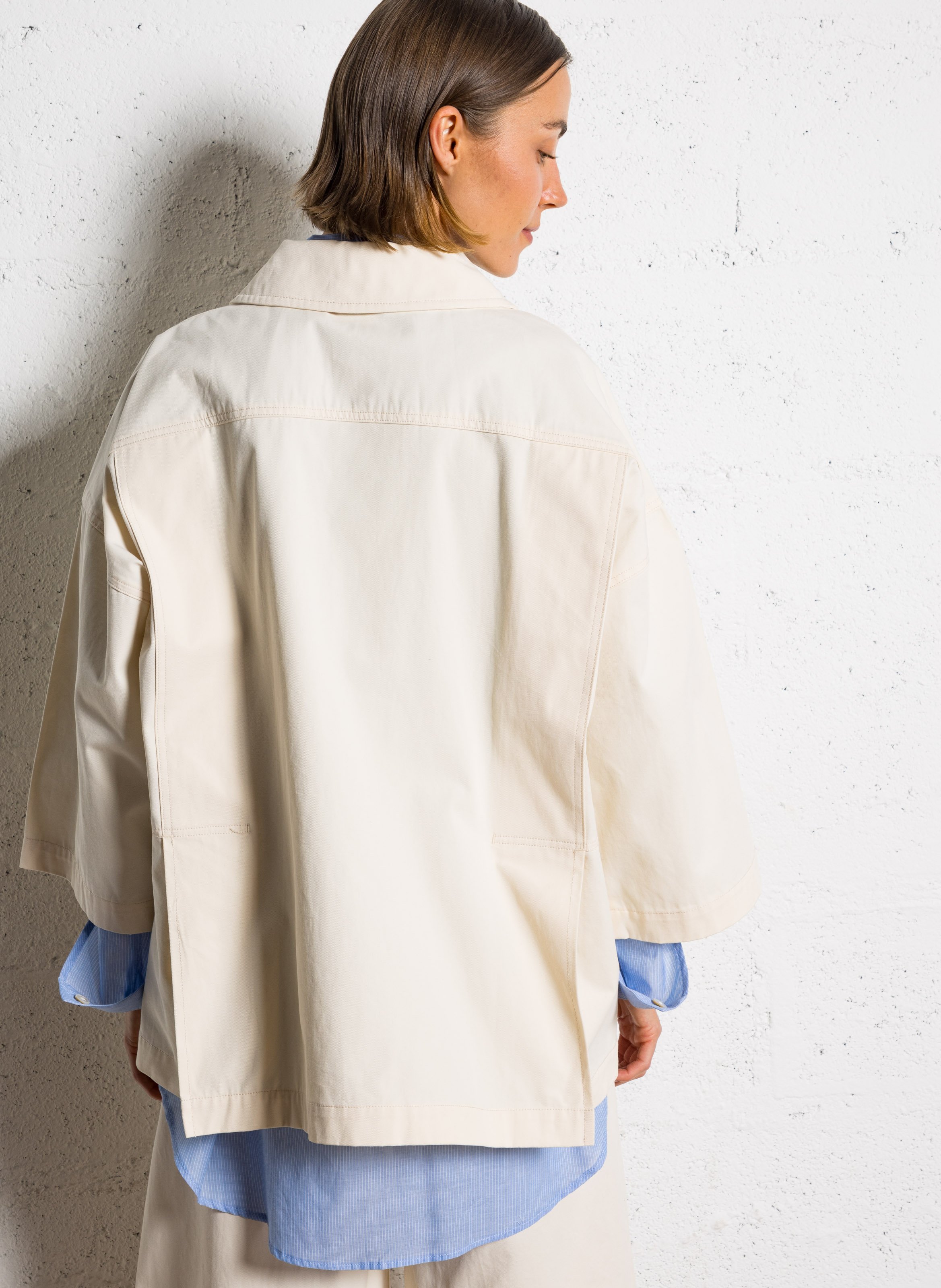 Cotton jacket with classic collar RUE DE TOKYO Beige