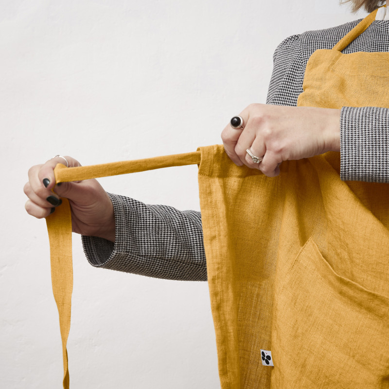 Tablier de chef en gaze de coton Jaune