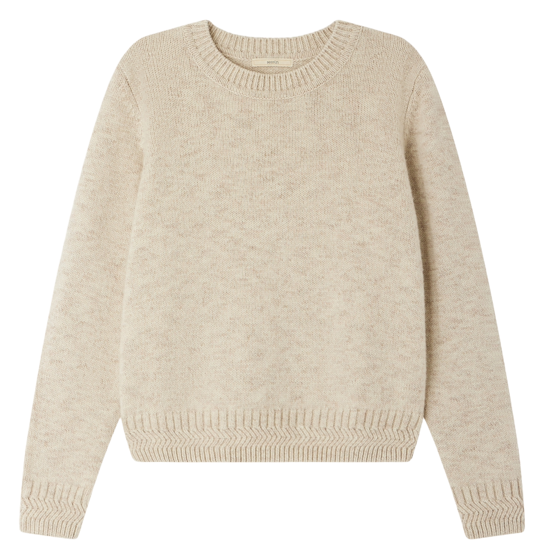 Pull droit col rond en laine mérinos SESSUN Blanc