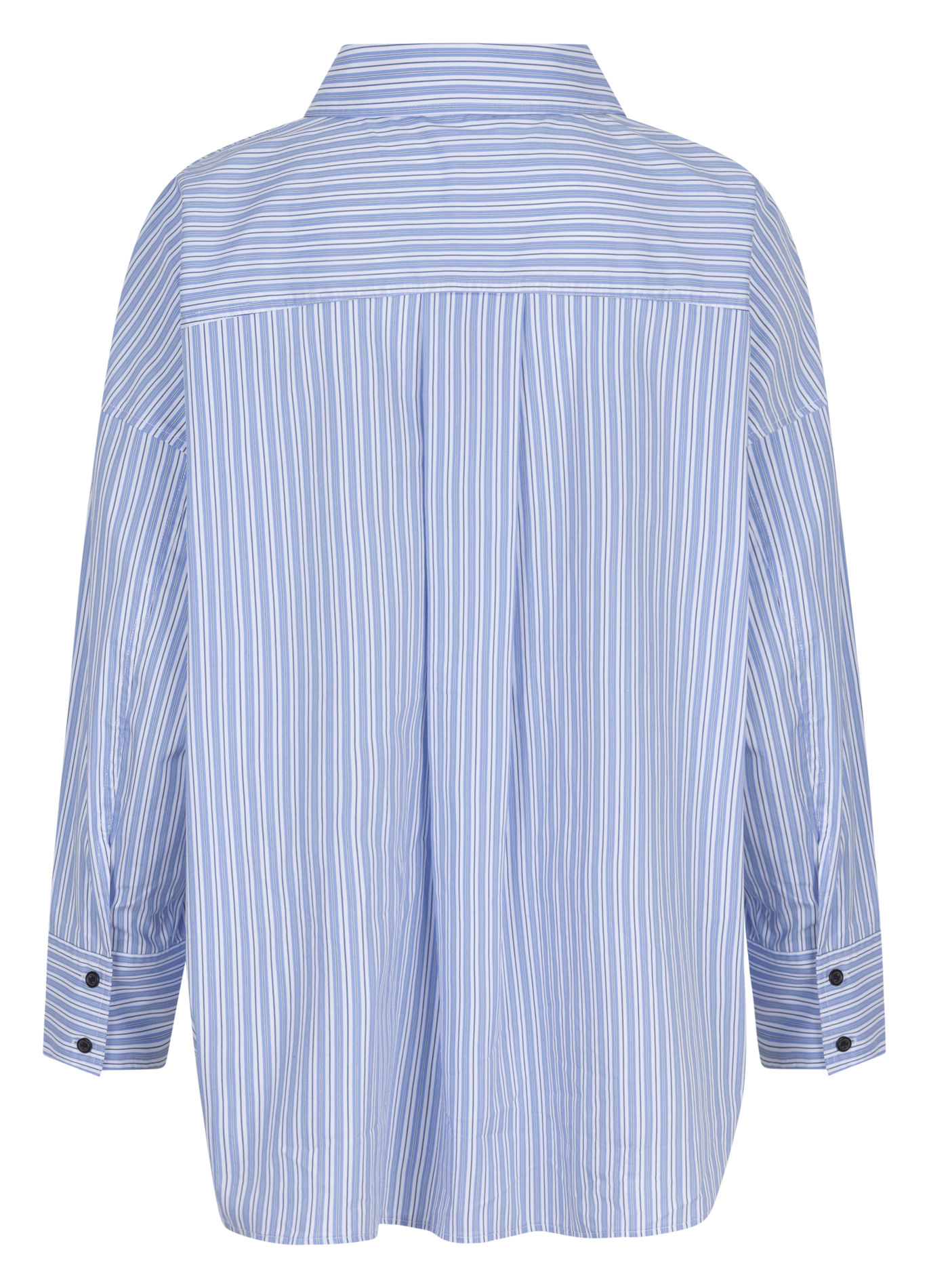 Oversized button-up shirt with stripes Blue
