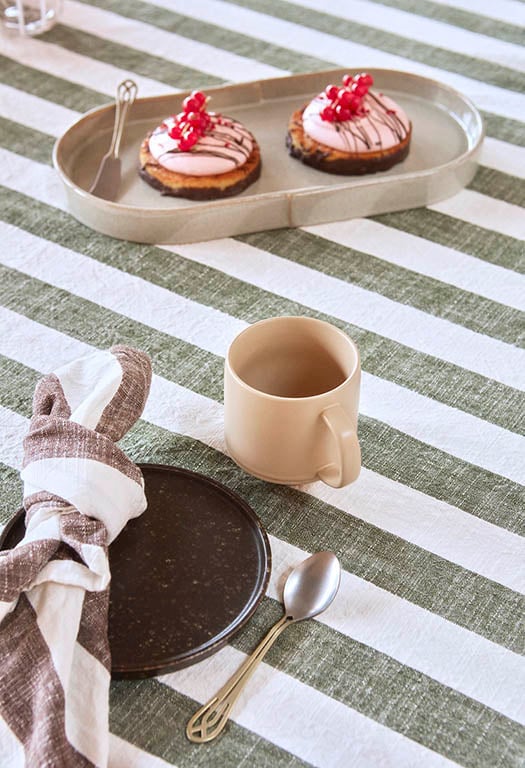 Striped organic cotton tablecloth OYOY LIVING DESIGN Blue