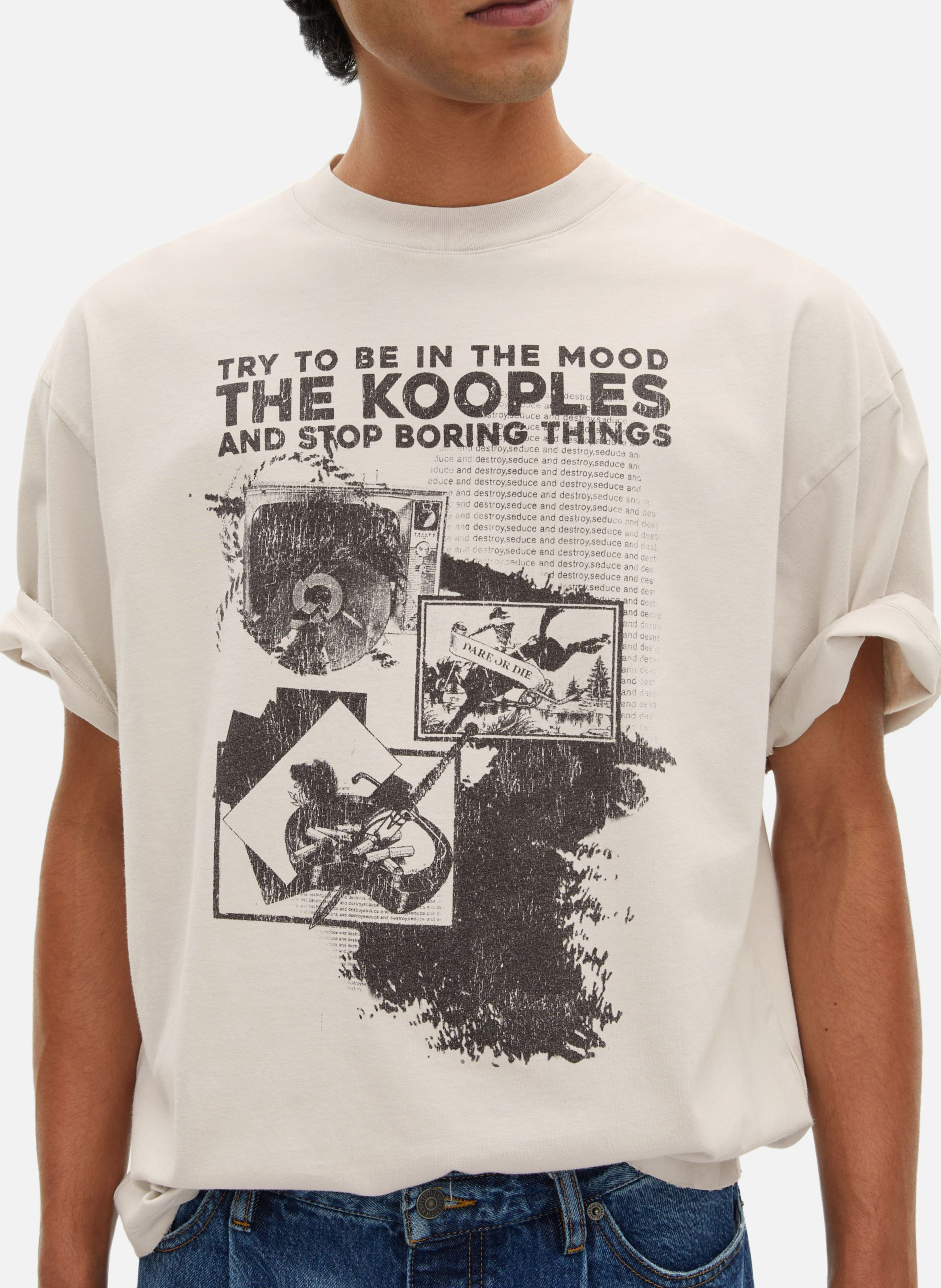 T-shirt with screen printing THE KOOPLES Grey