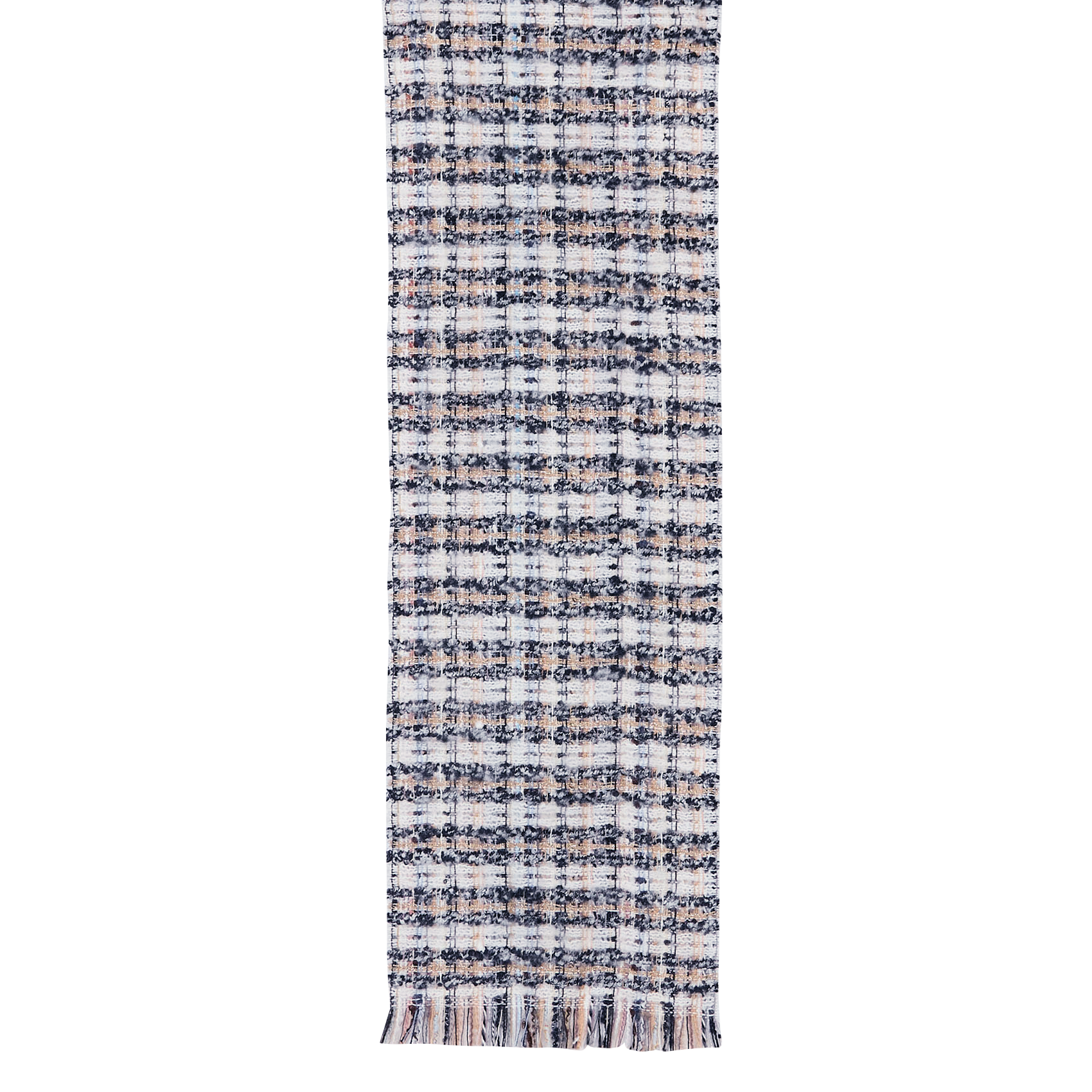 Echarpe rectangulaire à carreaux LA FEE MARABOUTEE Blanc