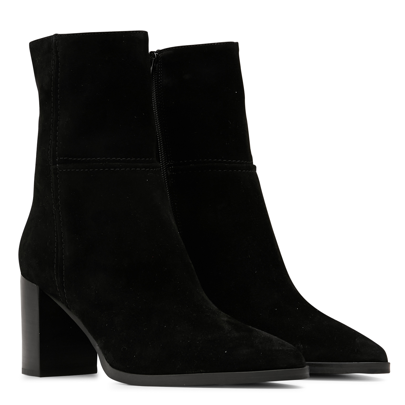 Wildleder-Stiefeletten Schwarz