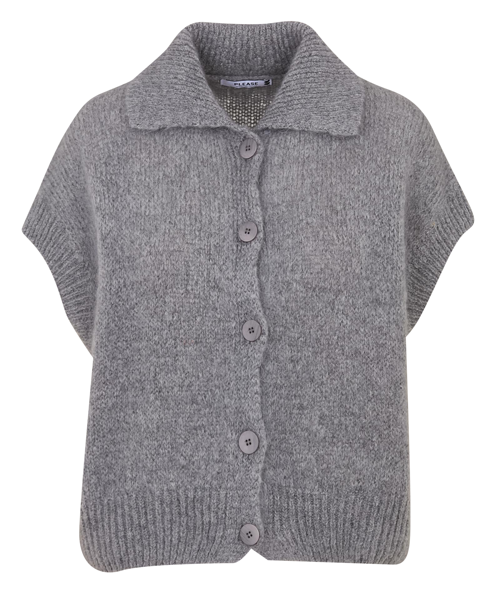 Gilet col classique ample PLEASE Gris