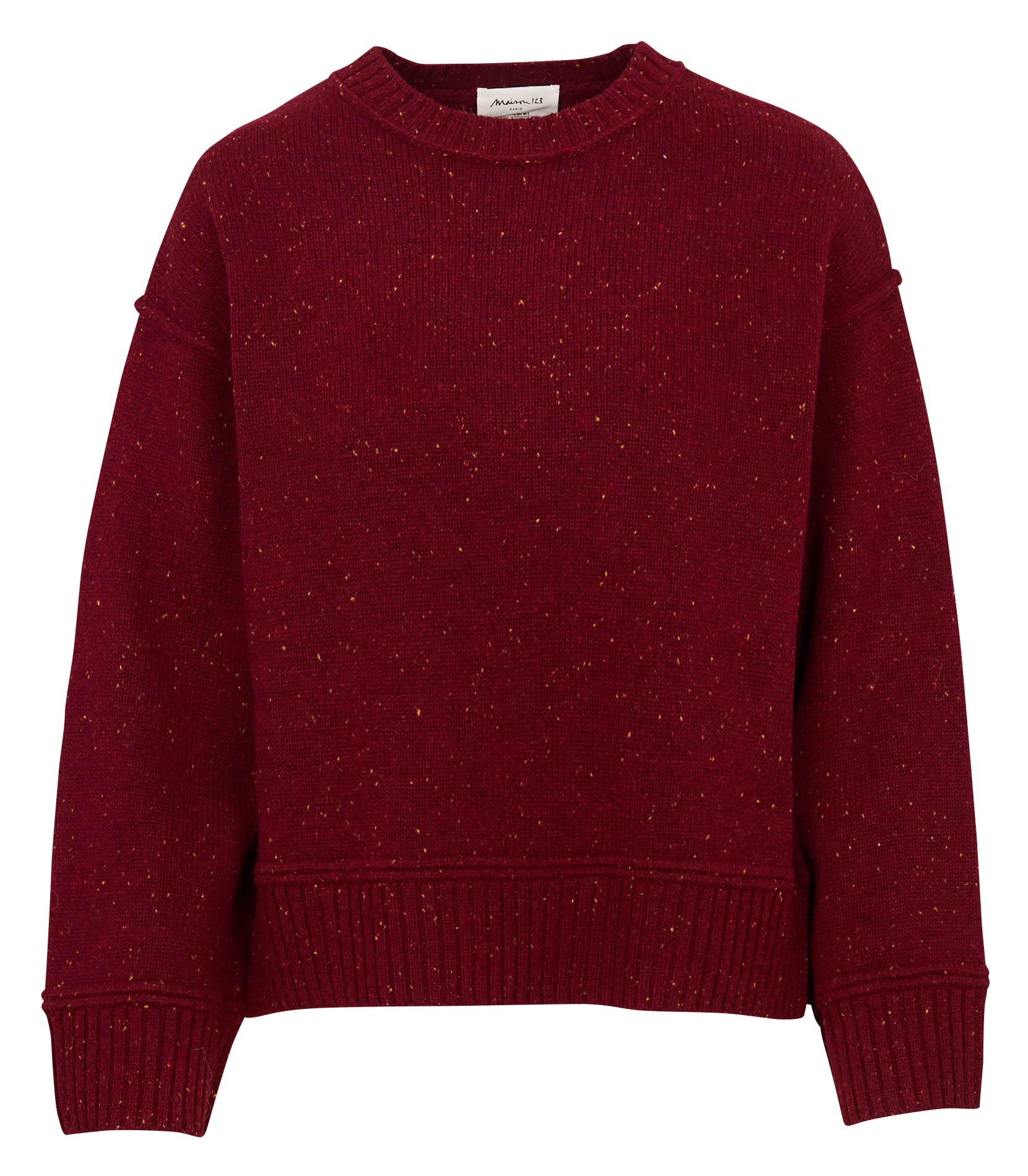 Pull col rond en laine MAISON 123 Rouge