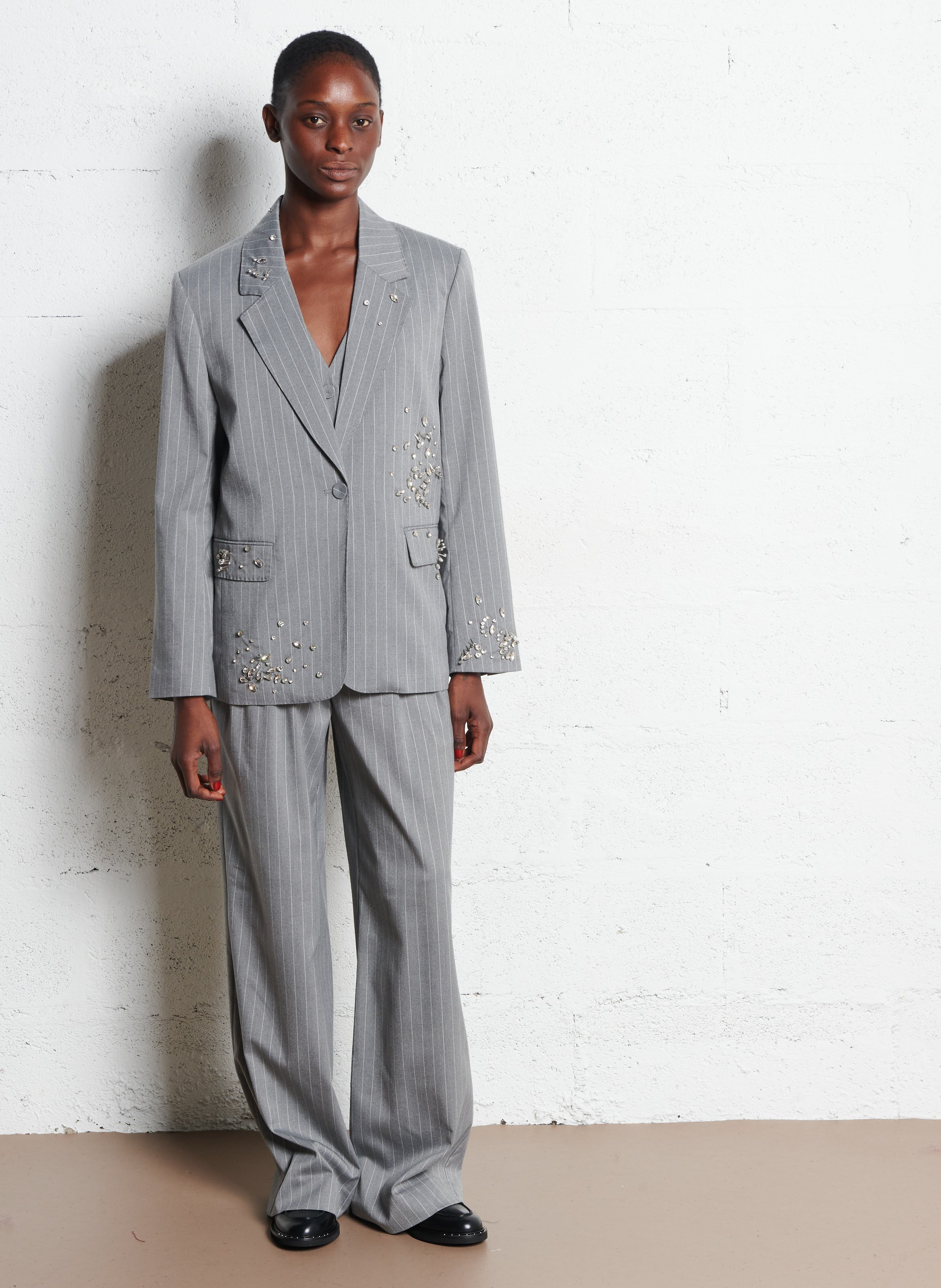 Wijde, gestreepte broek FABIENNE CHAPOT Wit