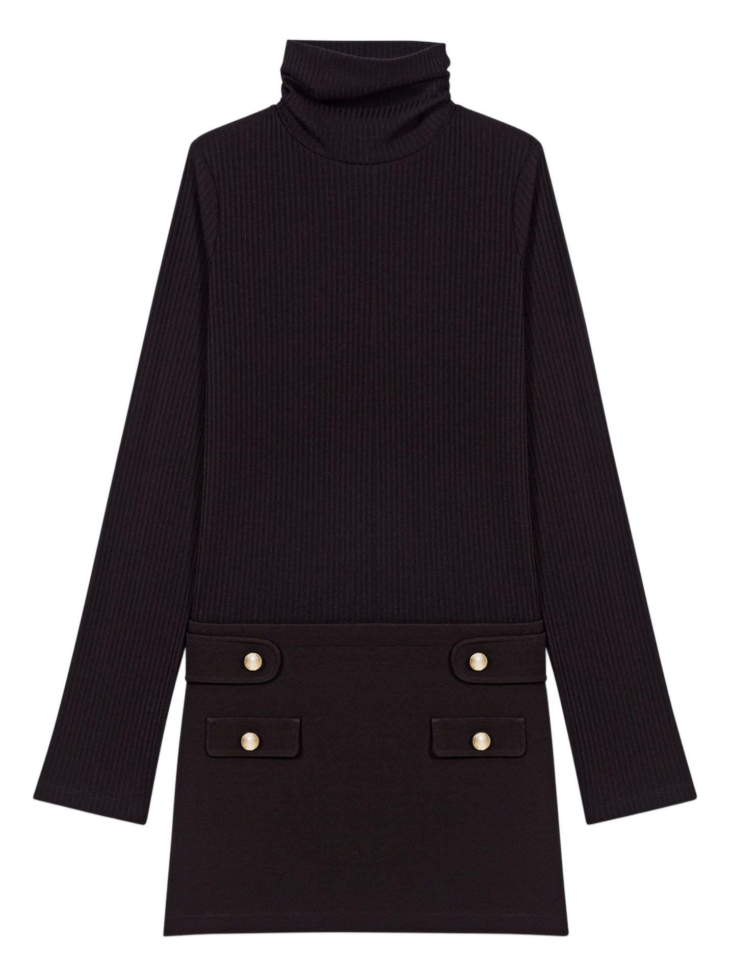 Roll-neck sweater dress MAJE Black