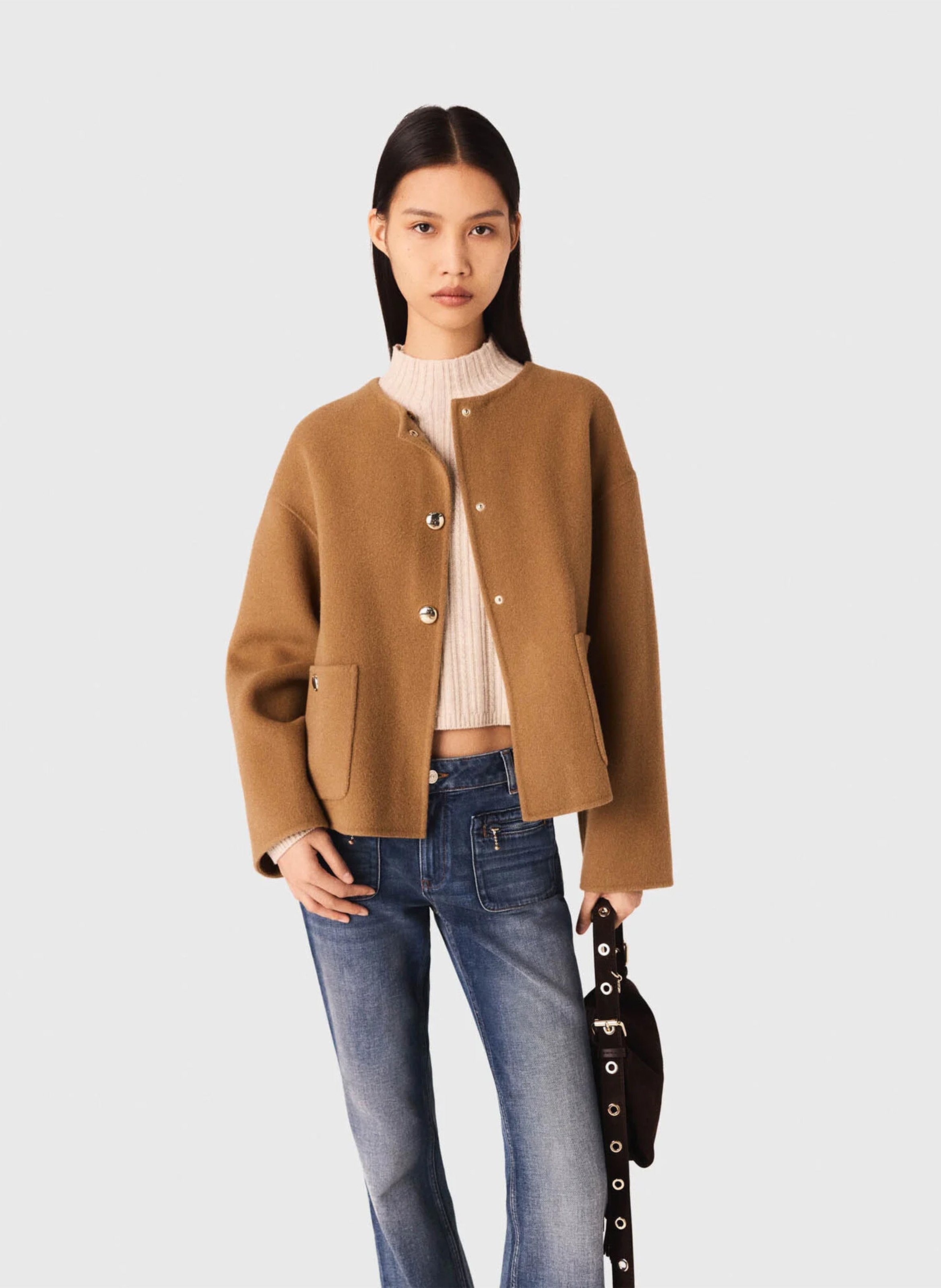 Alpakamantel MAJE Braun