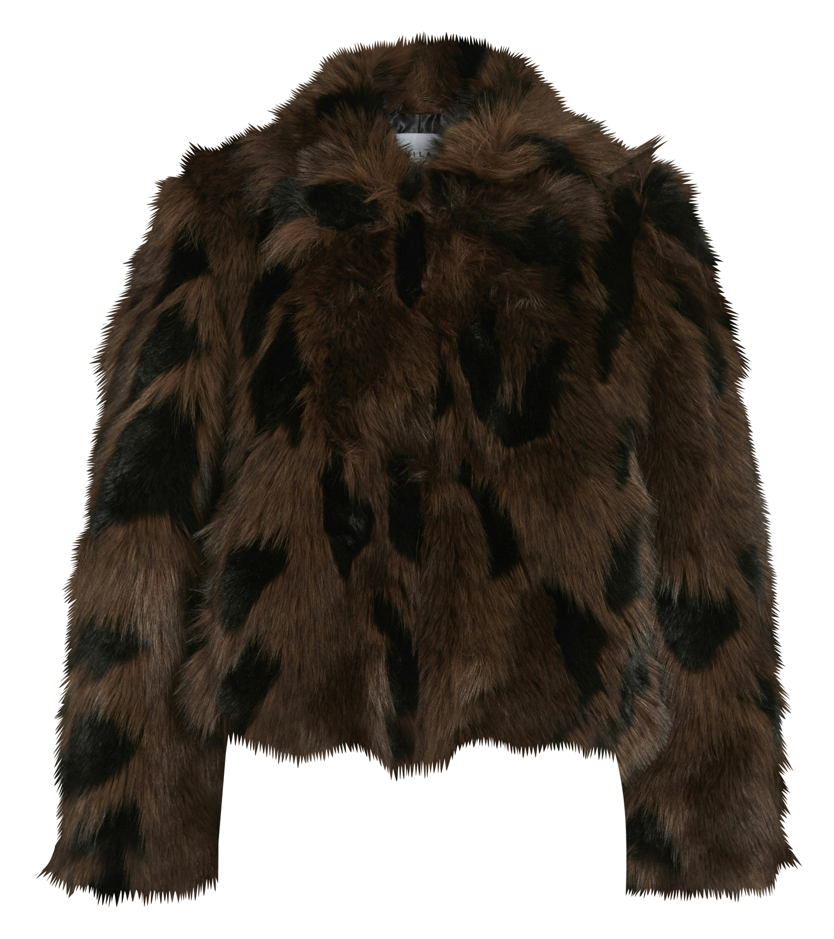 Manteau droit en fourrure synthétique VILA Noir