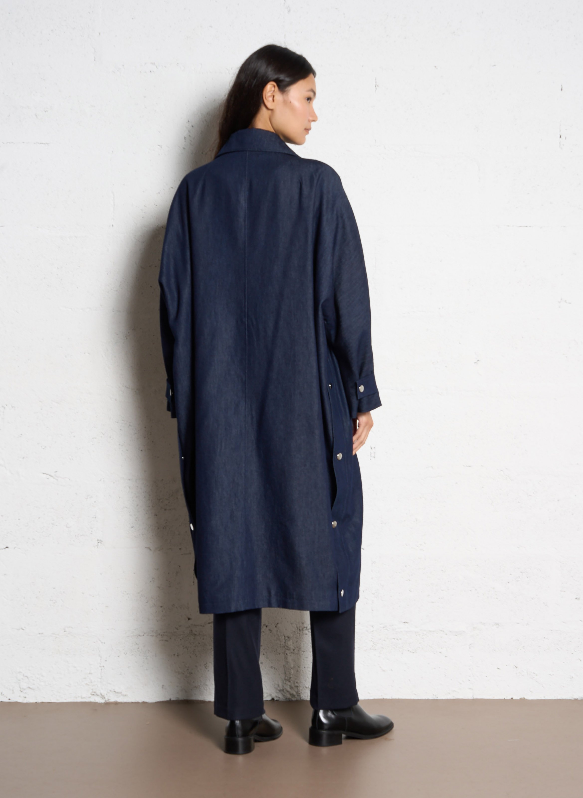 Classic denim coat with collar HOD PARIS Blue