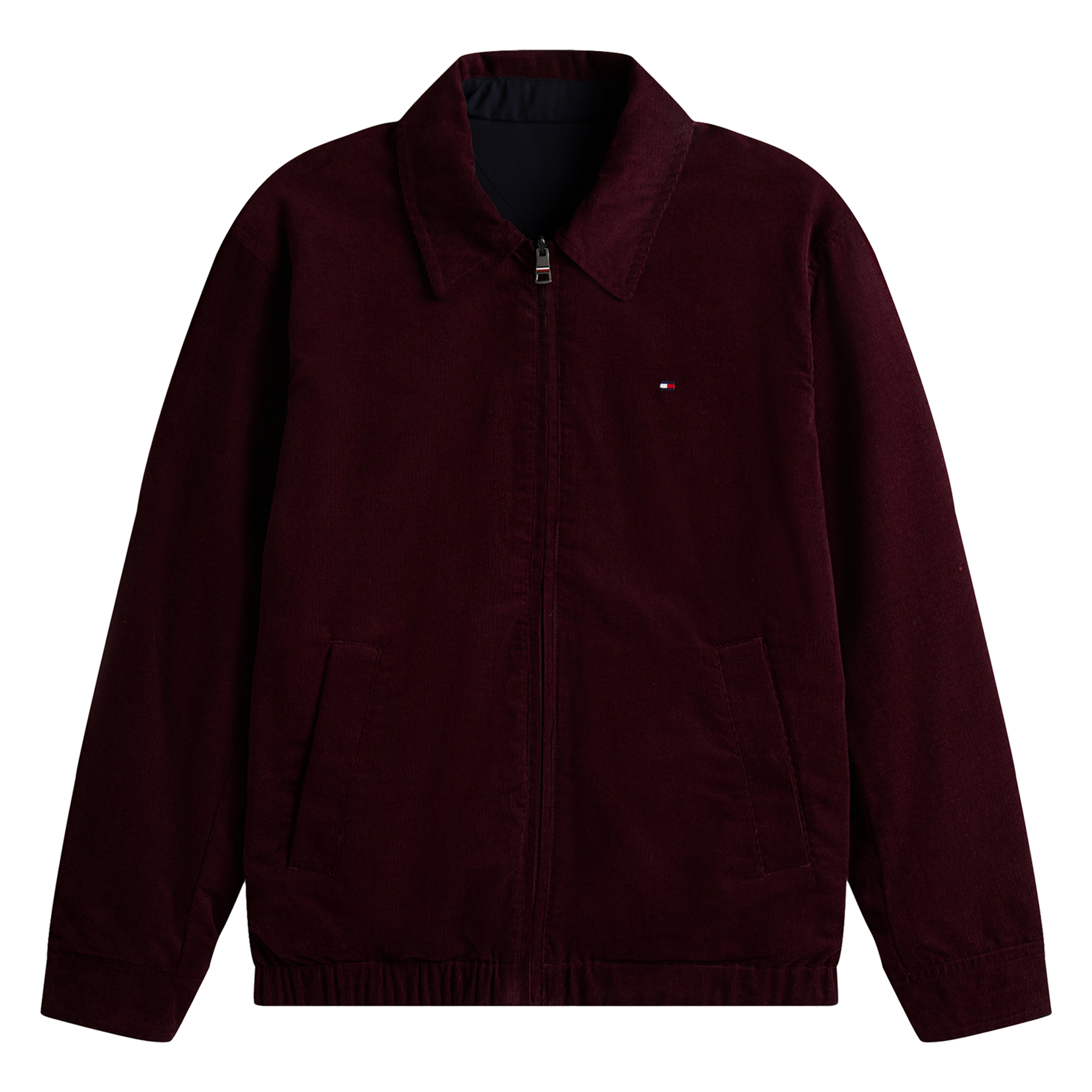 Gerade geschnittene Baumwolljacke mit klassischem Kragen TOMMY HILFIGER Pflaume