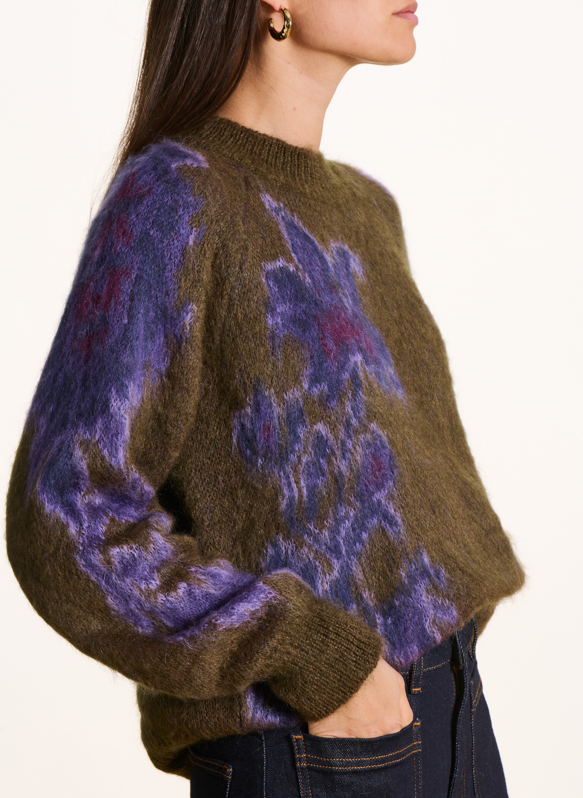 Rundhalsausschnitt-Pullover mit floralem Jacquard-Muster LA FEE MARABOUTEE Mehrfarbig