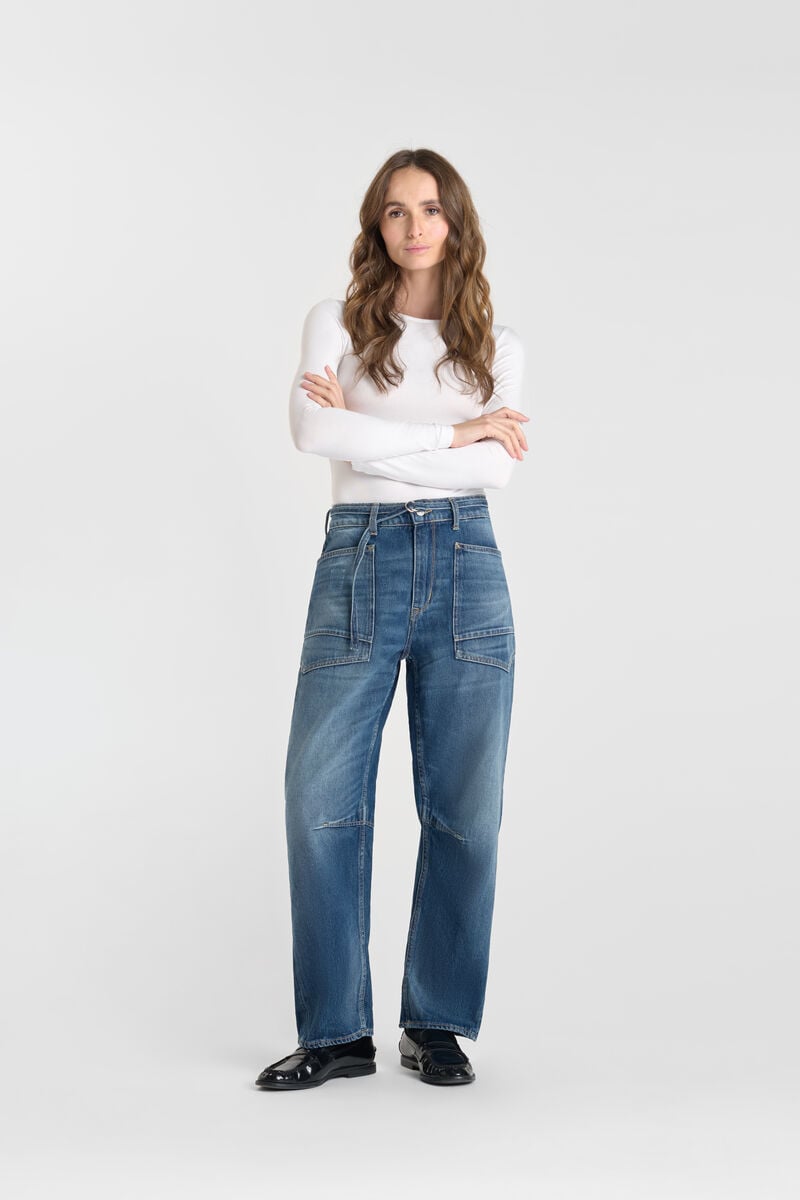 Loose jeans, wide leg, length 34 LE TEMPS DES CERISES Blue