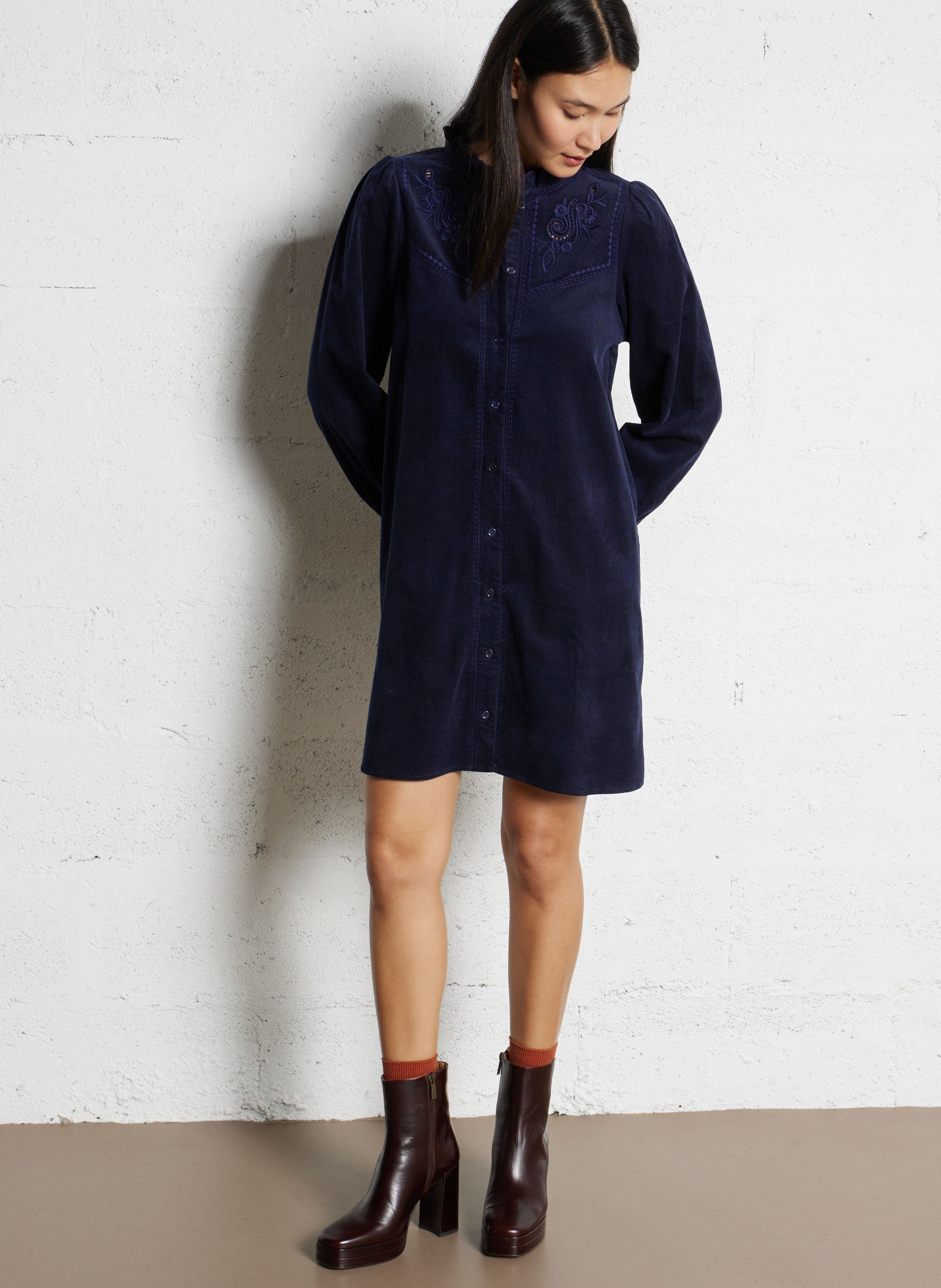 Halflange jurk met print LA PETITE ETOILE Blauw