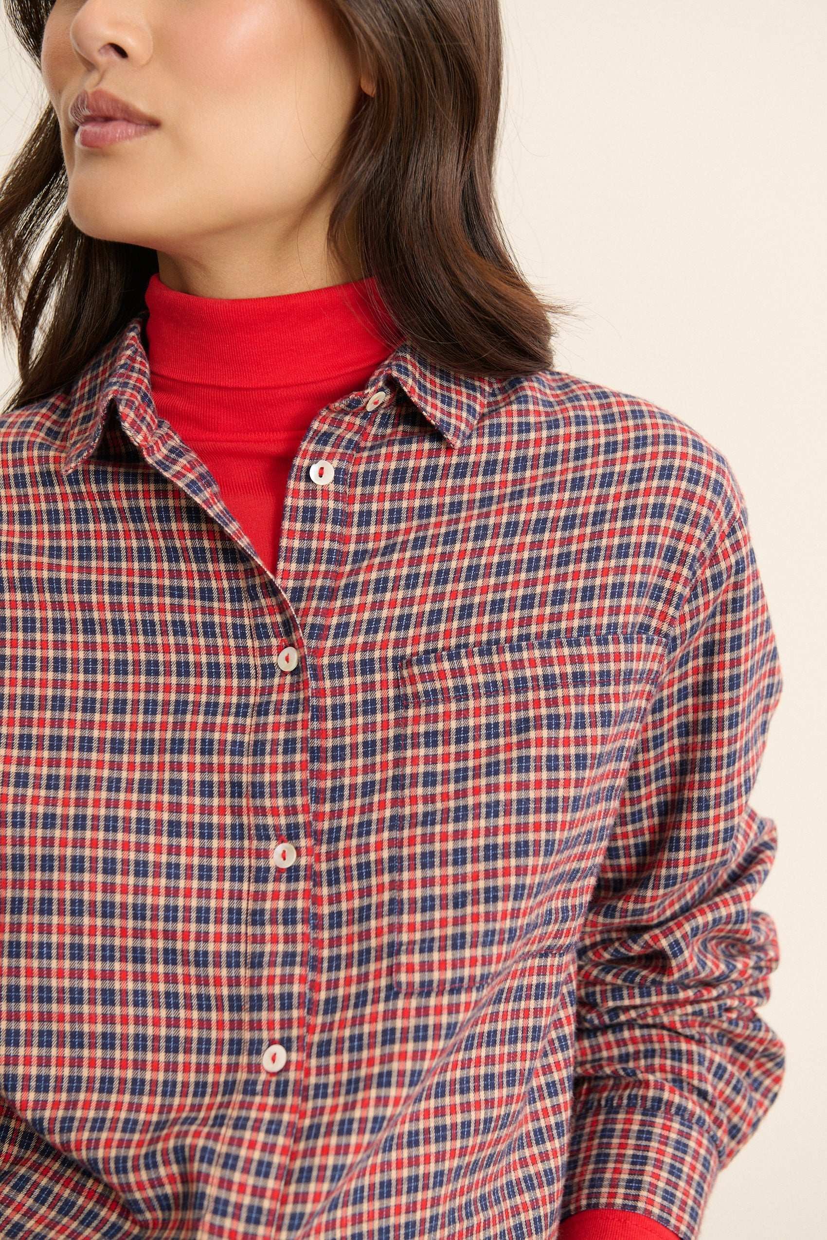 Checked long-sleeved shirt GARANCE PARIS Red