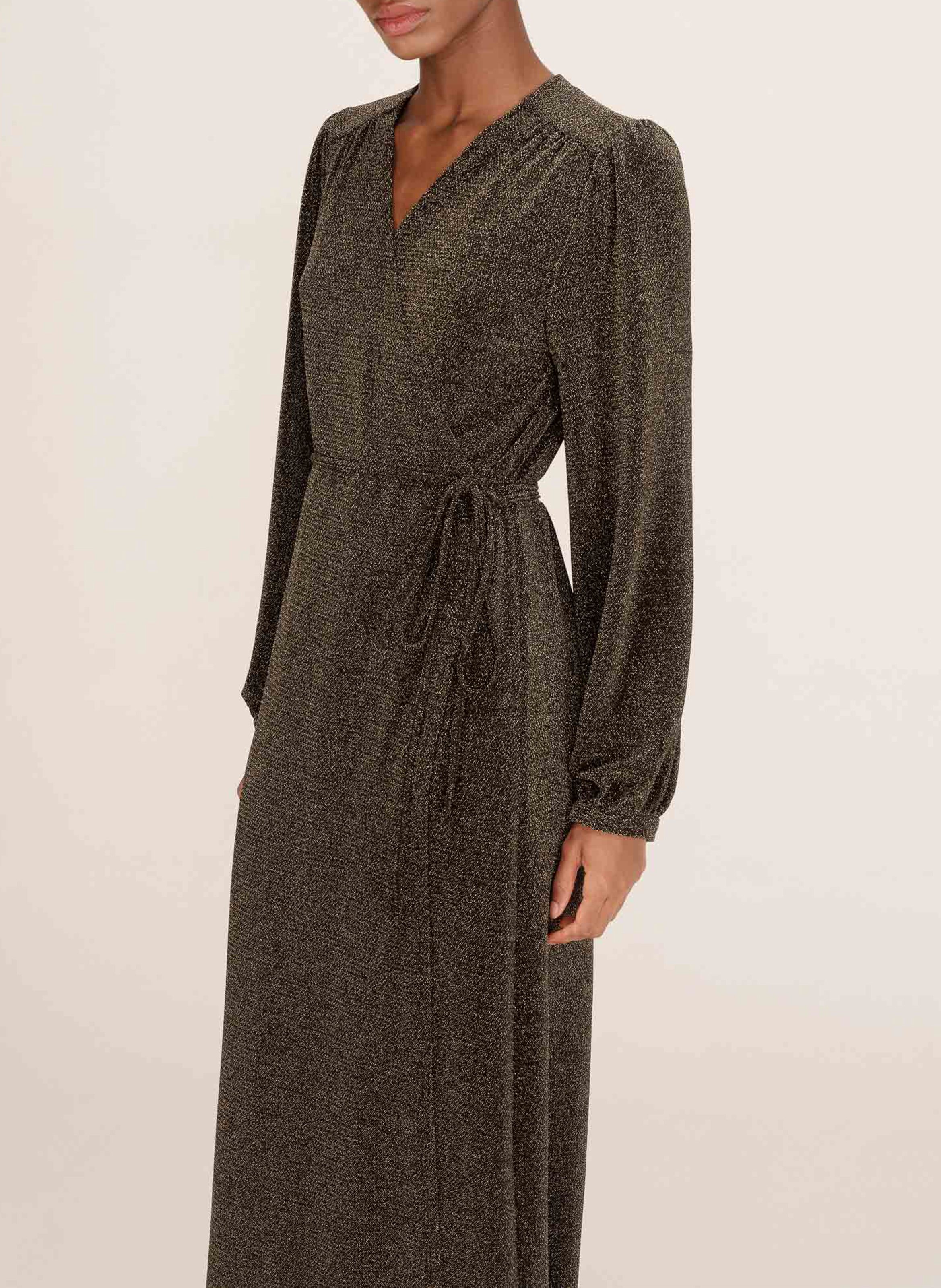 Sequined wrap long dress GRACE ET MILA Golden