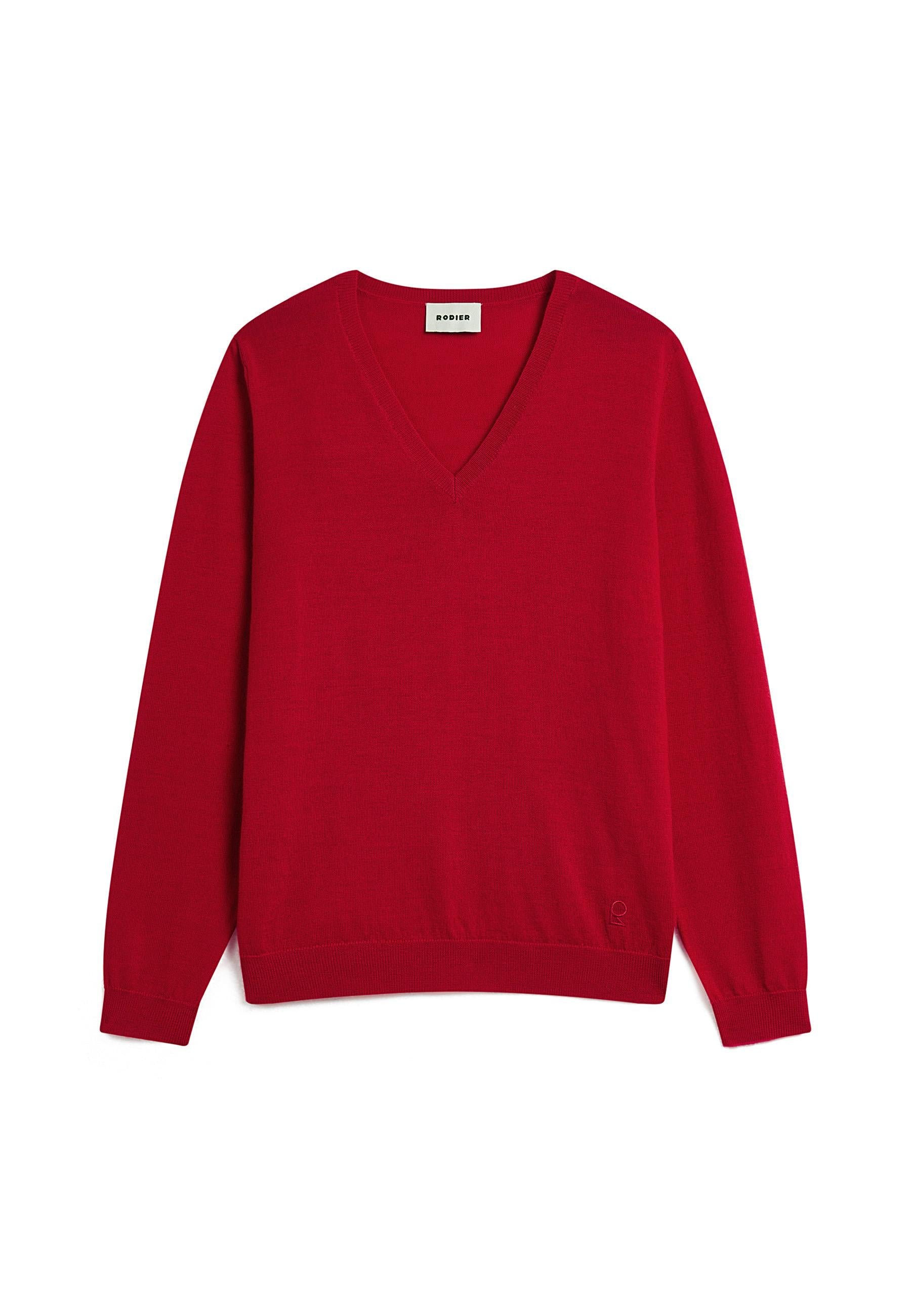 Bunelle wool V-neck sweater RODIER Red