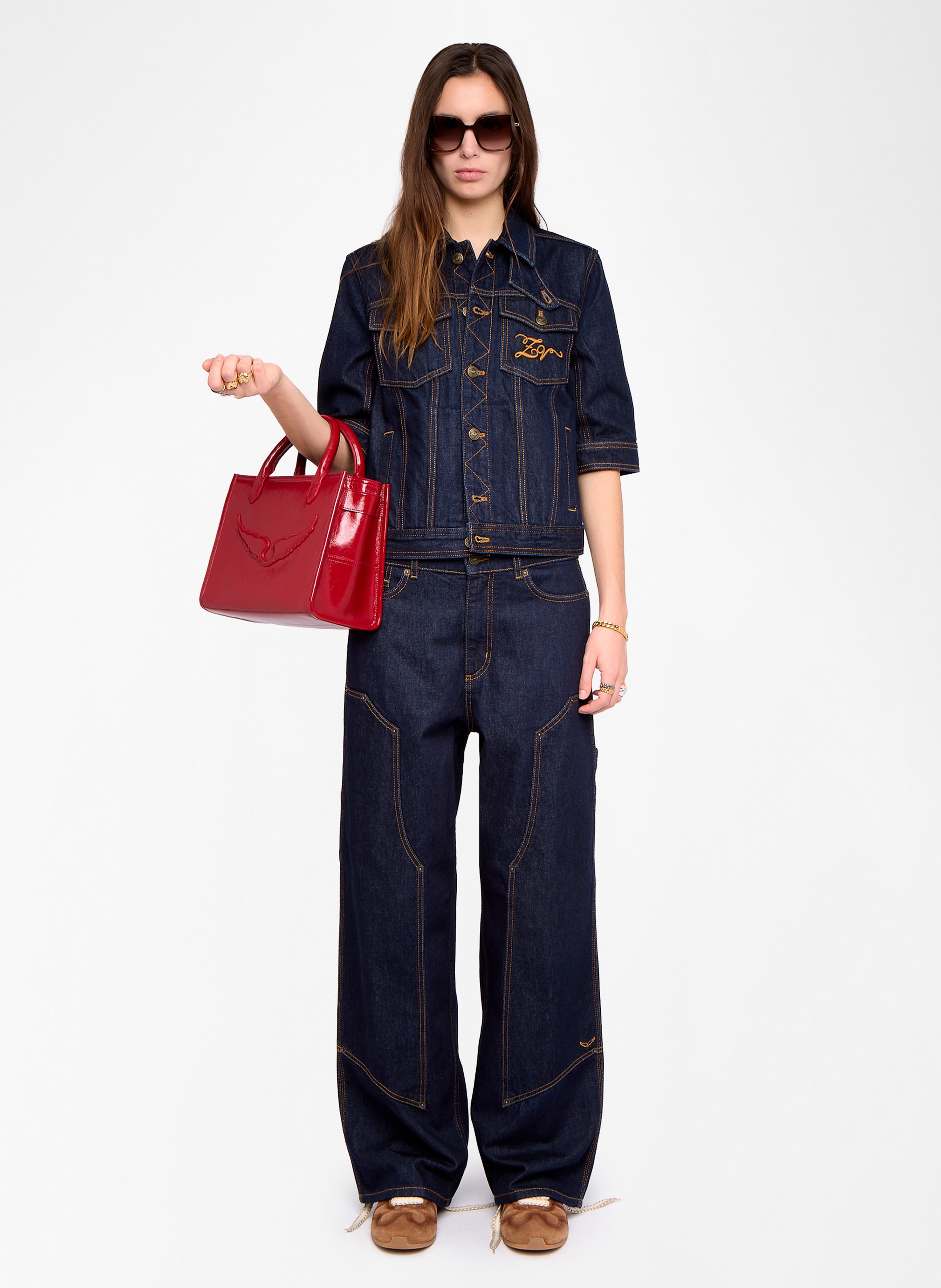 Chemise droite en jean brut ZADIG&VOLTAIRE Bleu