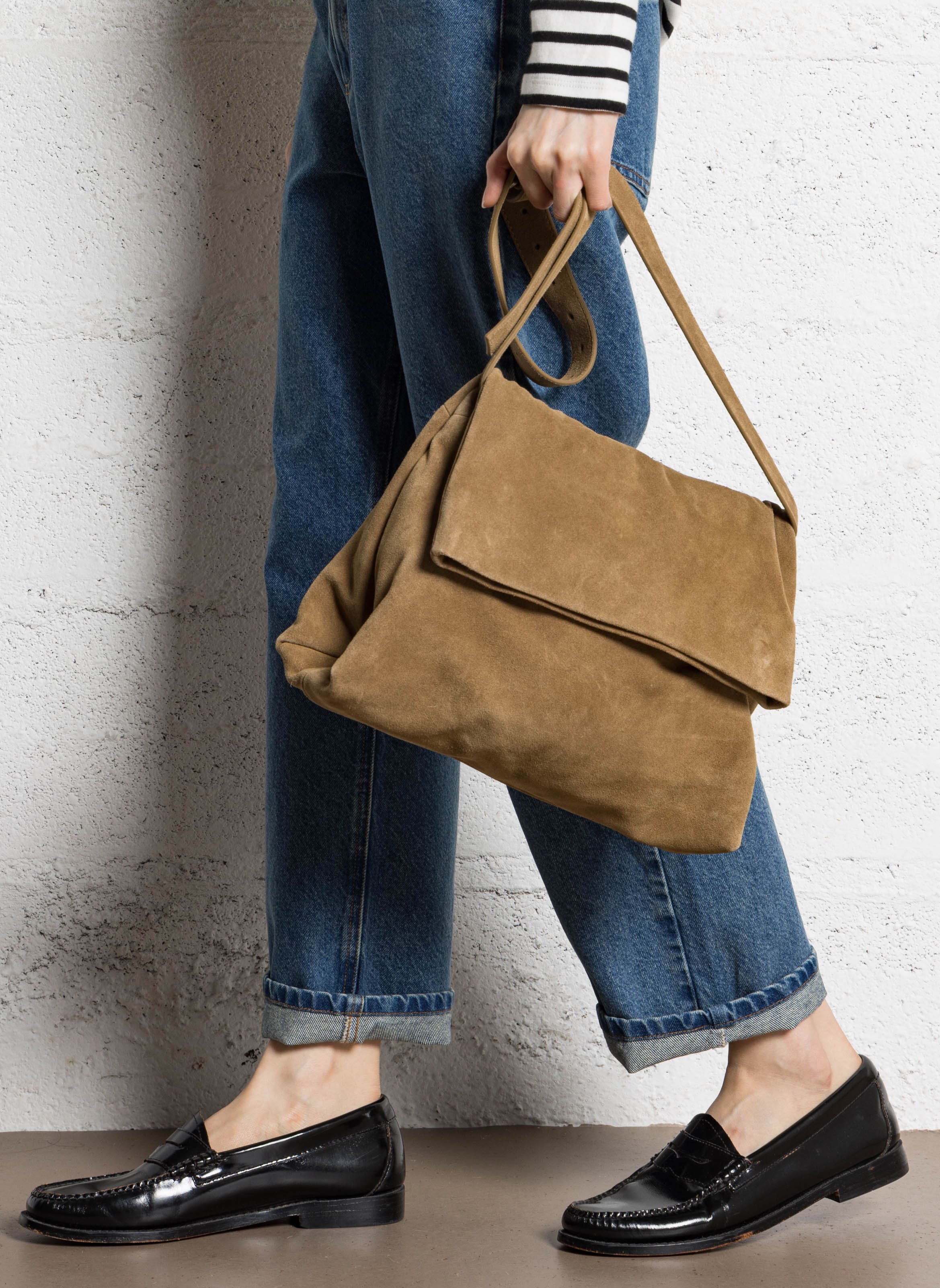 Sac bandoulière en cuir IKKS Marron