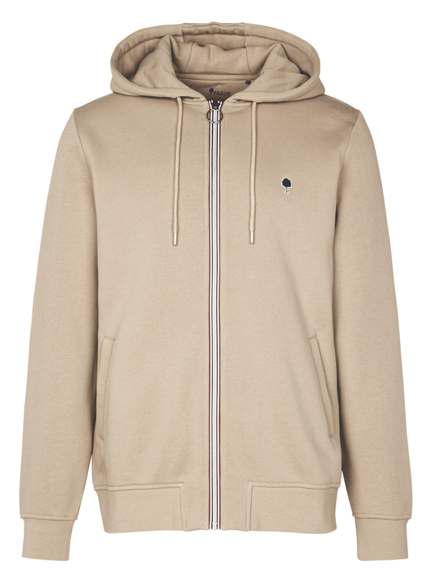 Effen sweatshirt met rits en capuchon FAGUO Beige