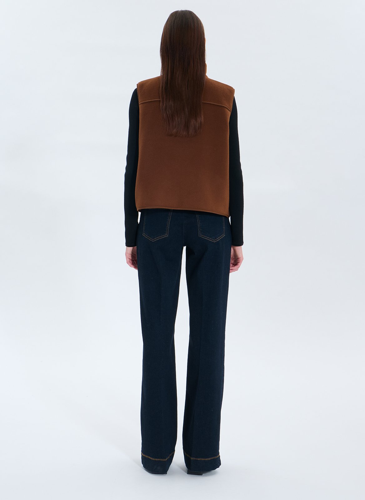 Mohair and merino wool high-neck cardigan ZAPA Brown