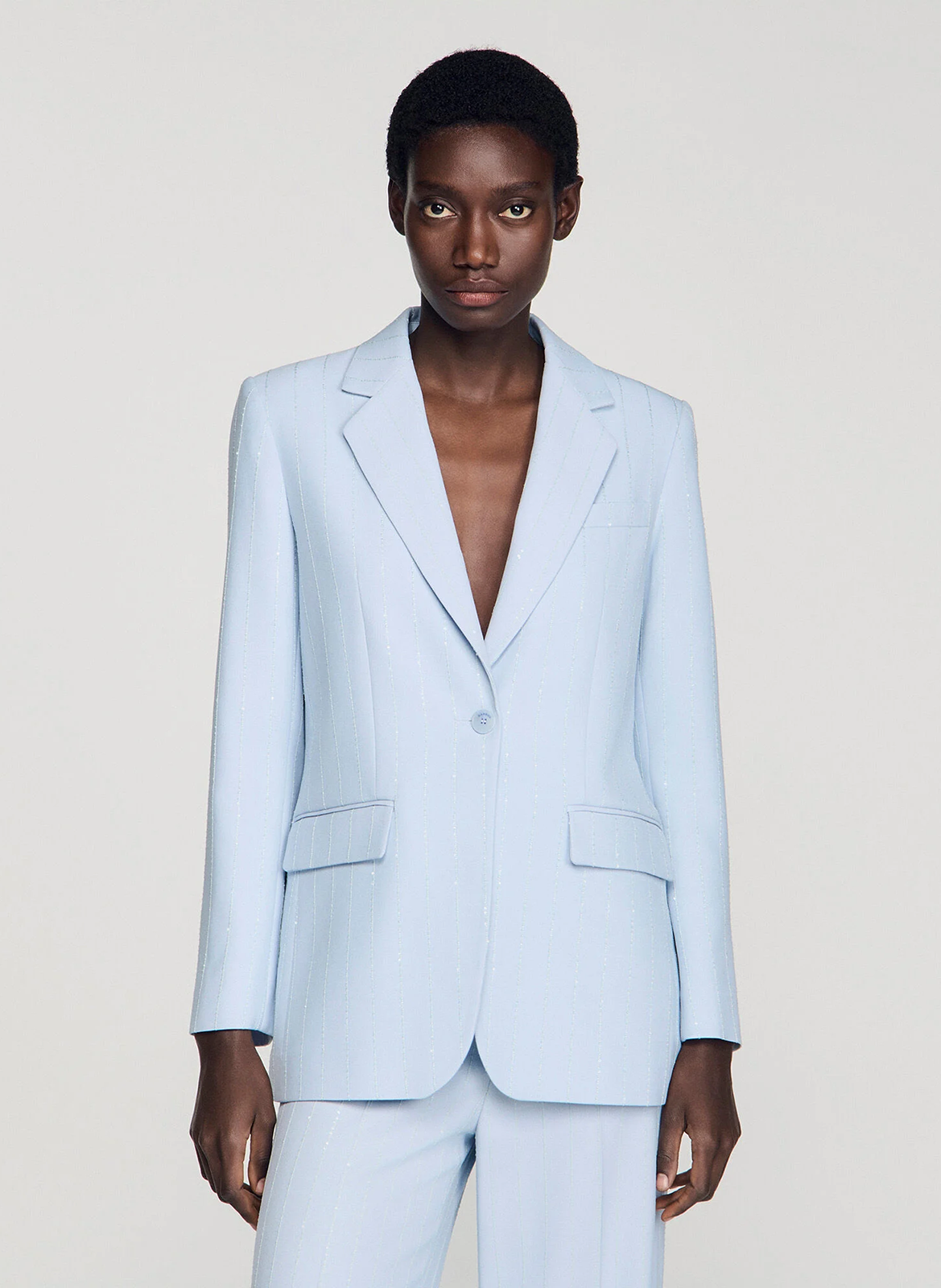 Straight suit jacket SANDRO Blue