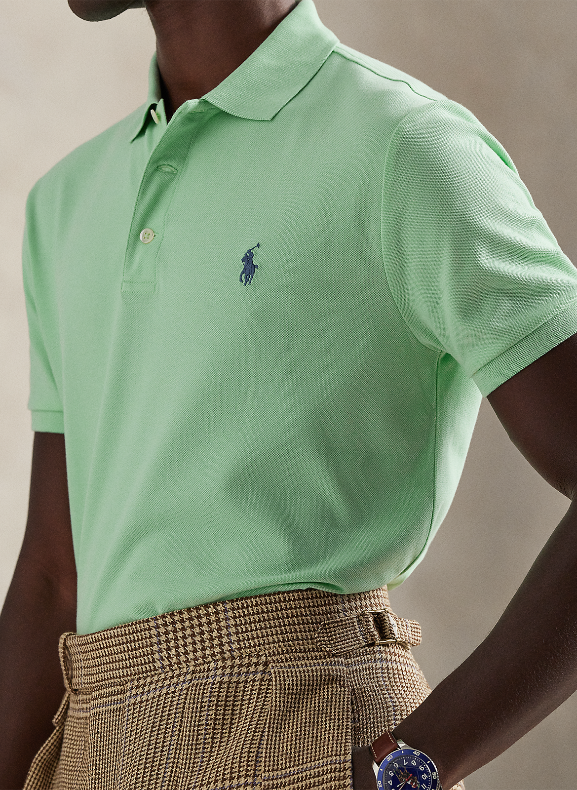 Slim-fit cotton-blend polo shirt POLO RALPH LAUREN Green