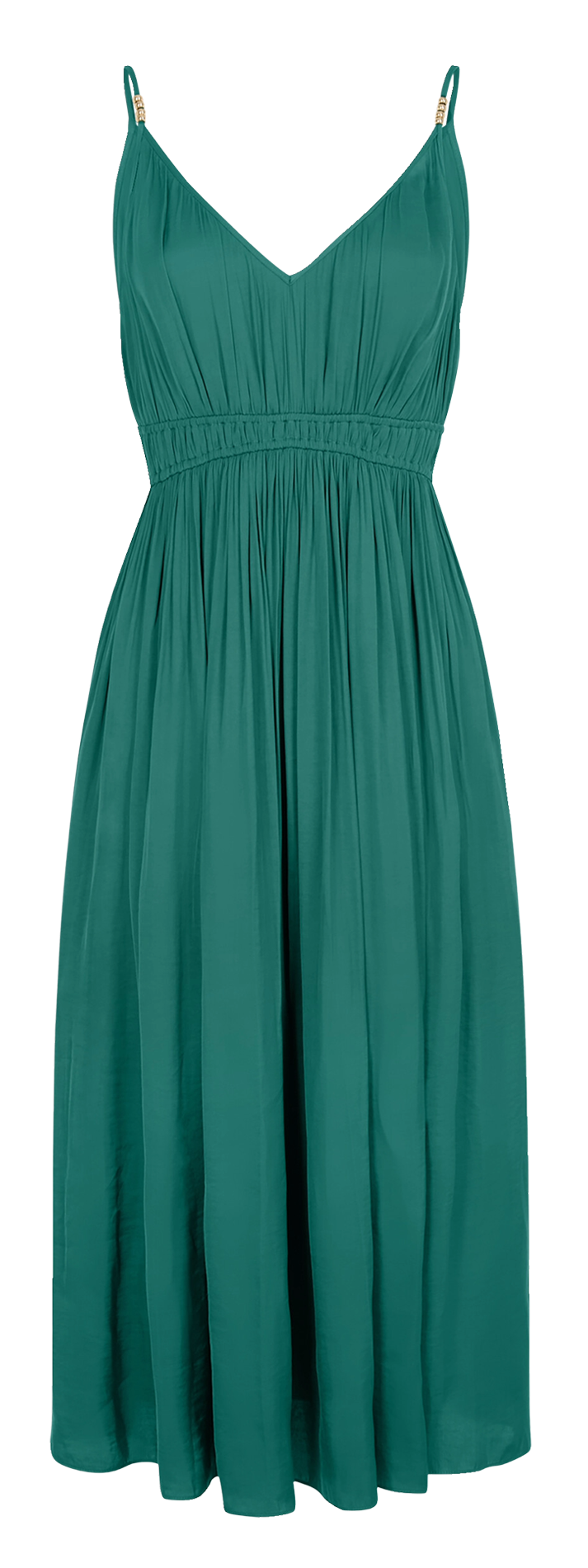 Lange, getailleerde jurk MORGAN Groen