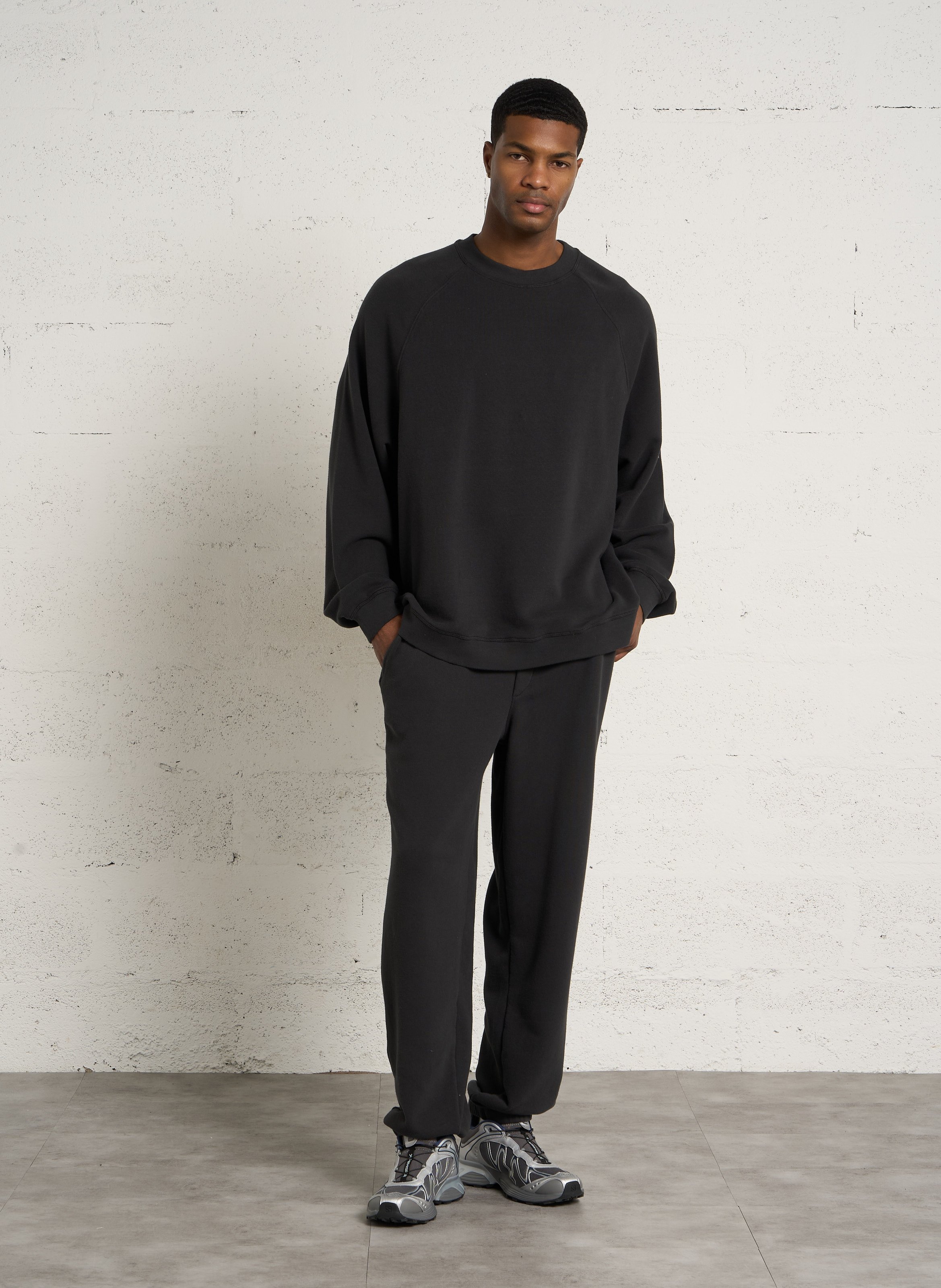 Loose-fitting stretch cotton joggers AMERICAN VINTAGE Black