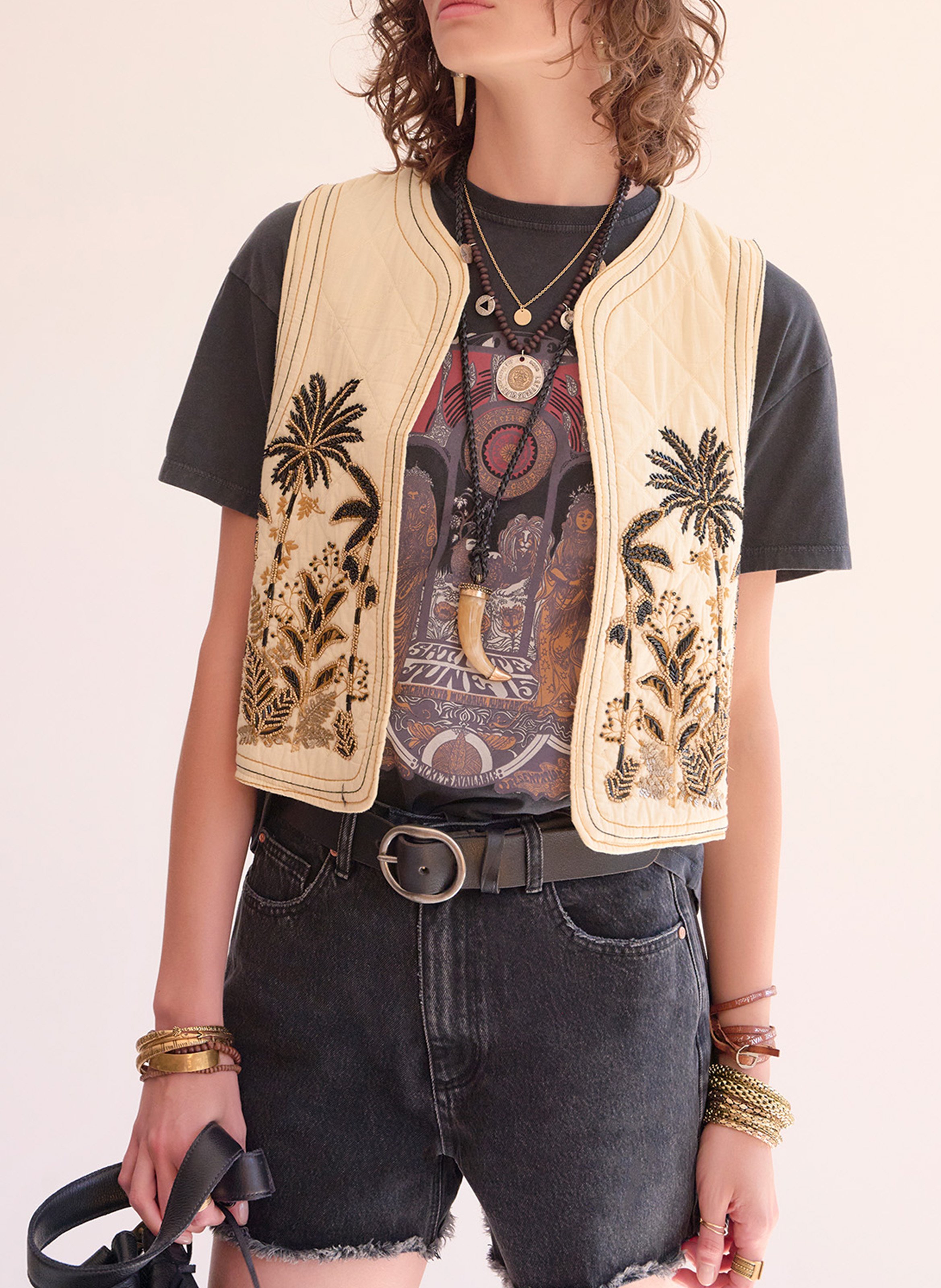 Camiliday round-neck sleeveless cotton top MKT Black