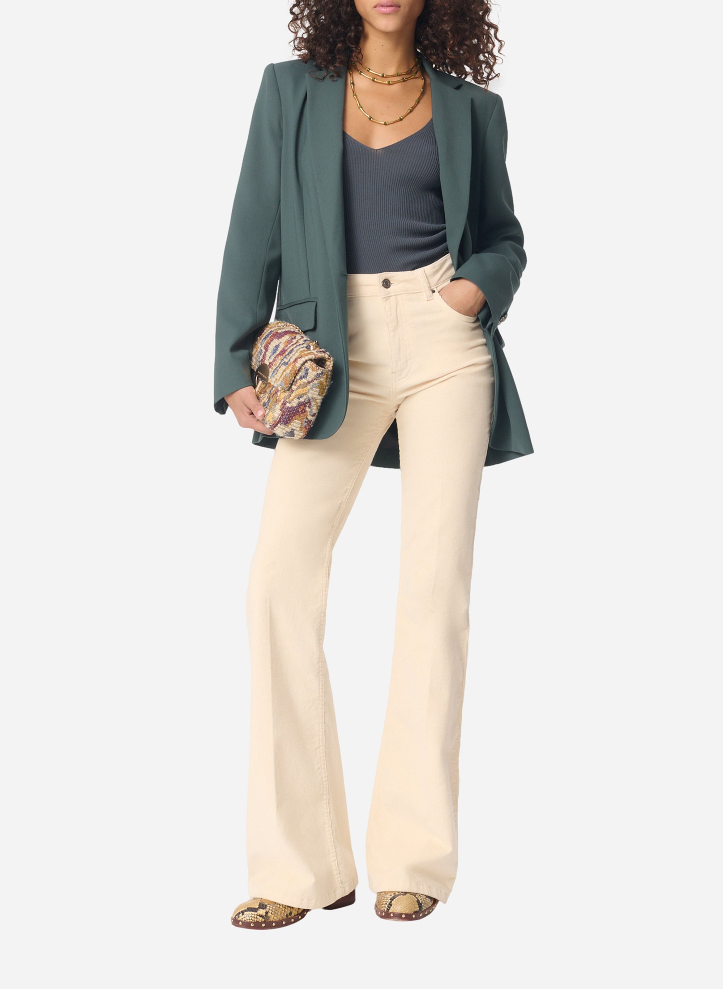 Straight button-up blazer VANESSA BRUNO Green