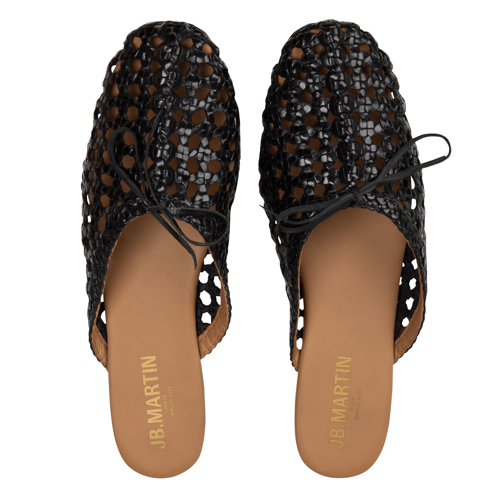 Braided leather mules JB MARTIN Black