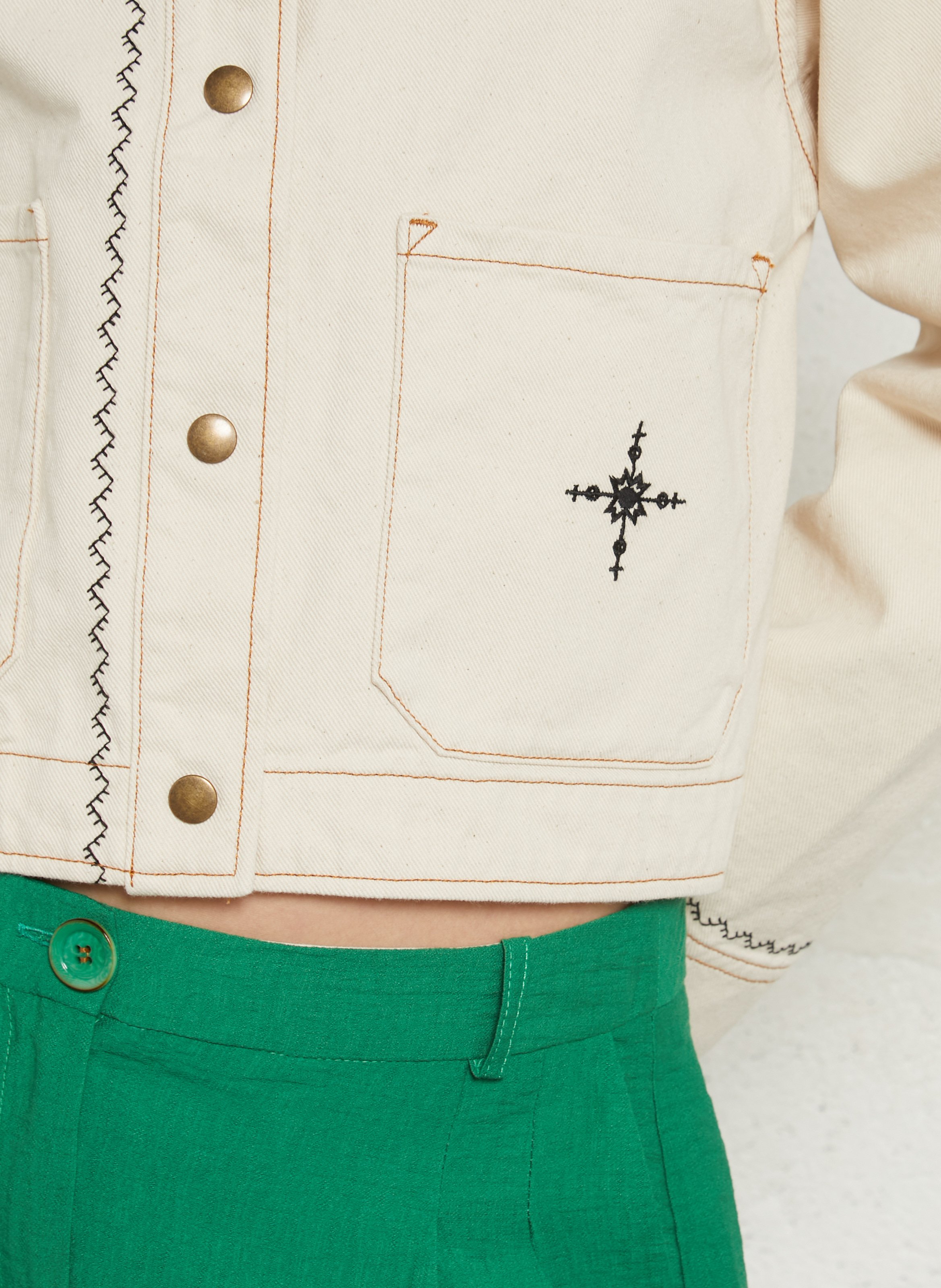 Veste col classique en coton TINSELS Beige