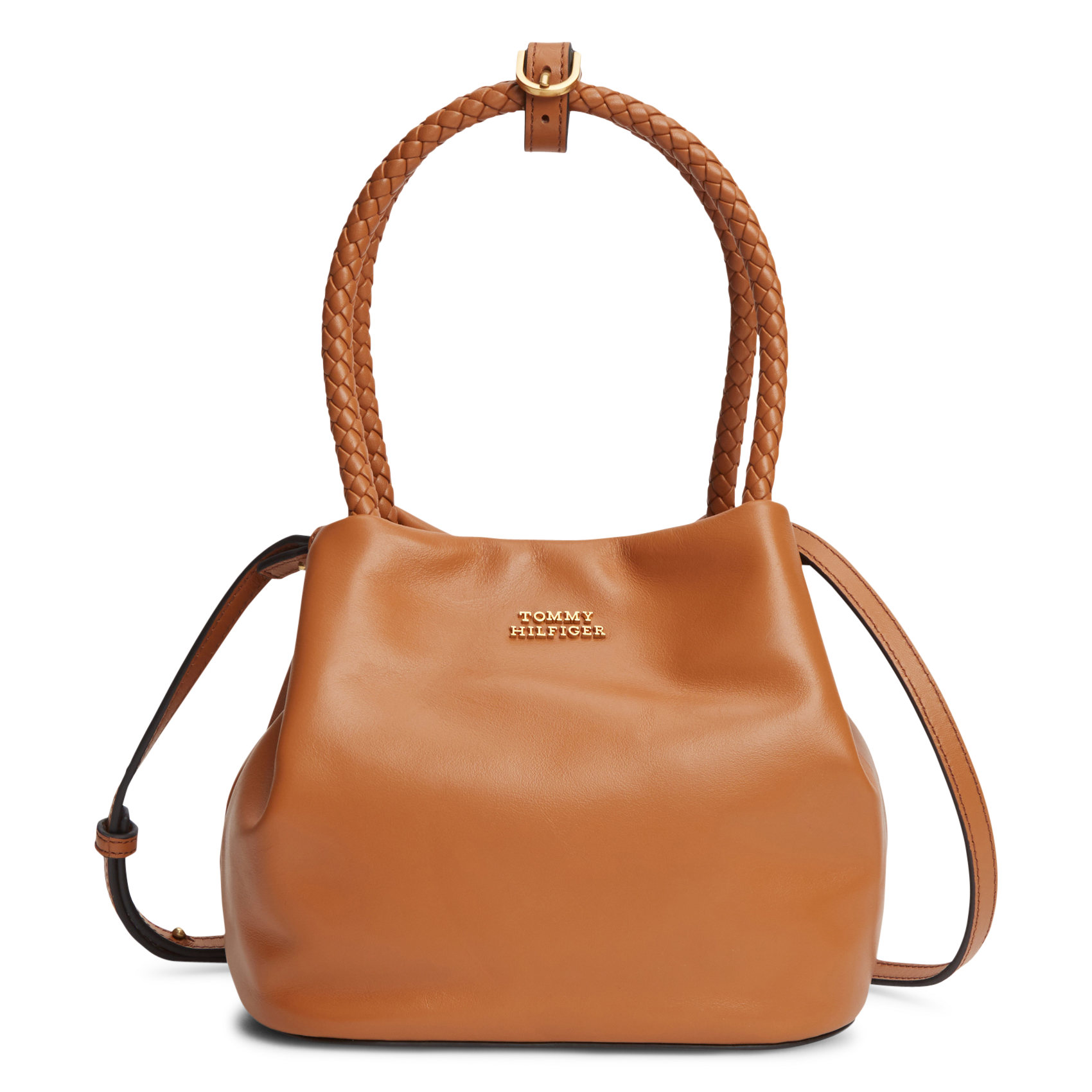 Mini sac seau en cuir TOMMY HILFIGER Marron