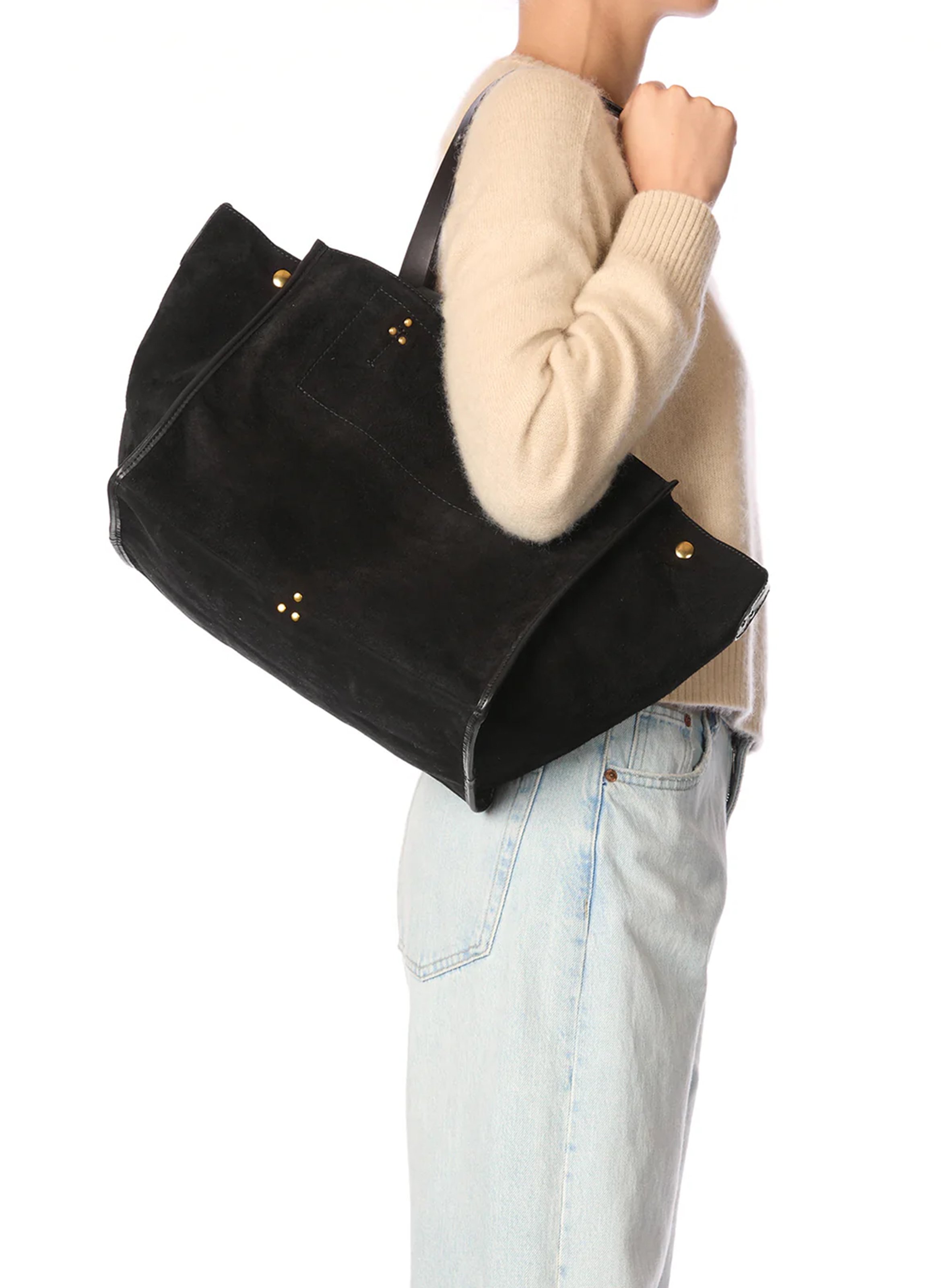Leather tote bag JEROME DREYFUSS Black