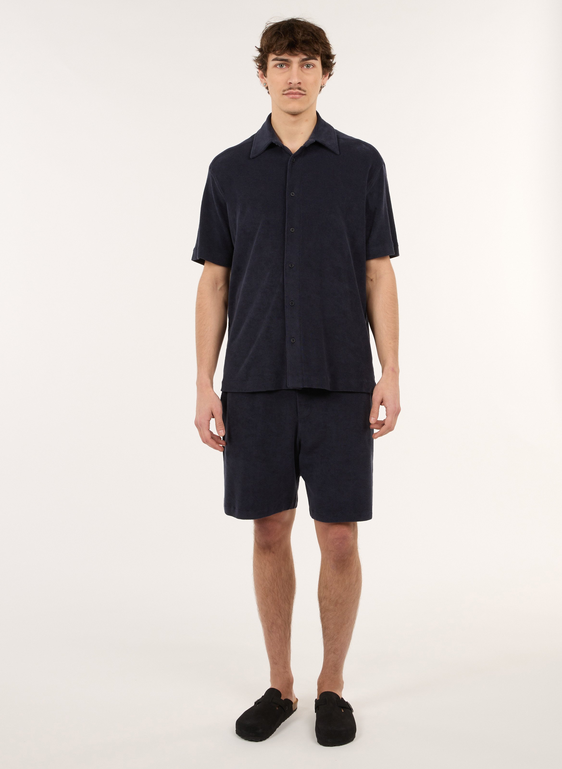 Recht, katoenen short SAISON 1865 Blauw