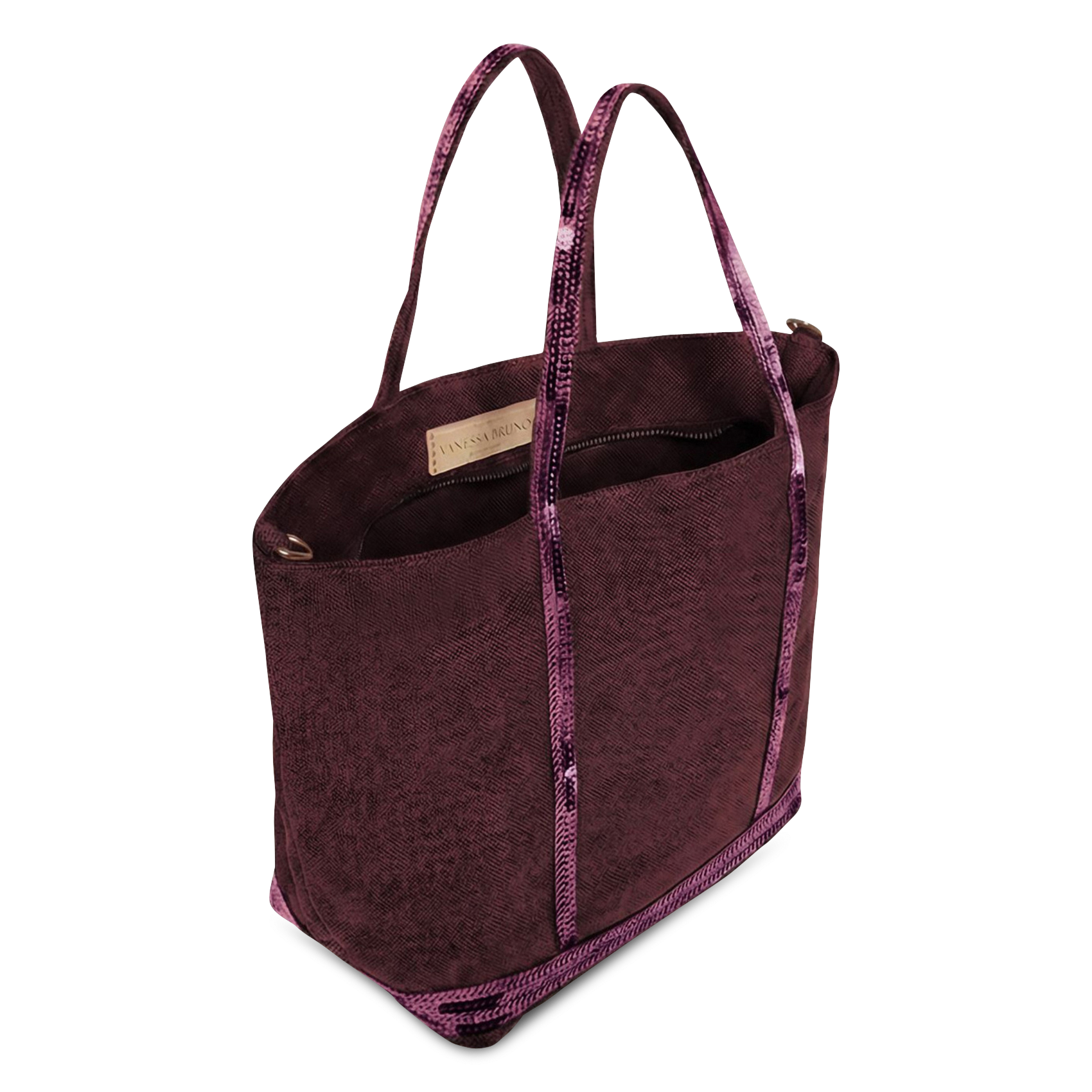 Sac cabas S à sequins en lin  | Violet VANESSA BRUNO Femme