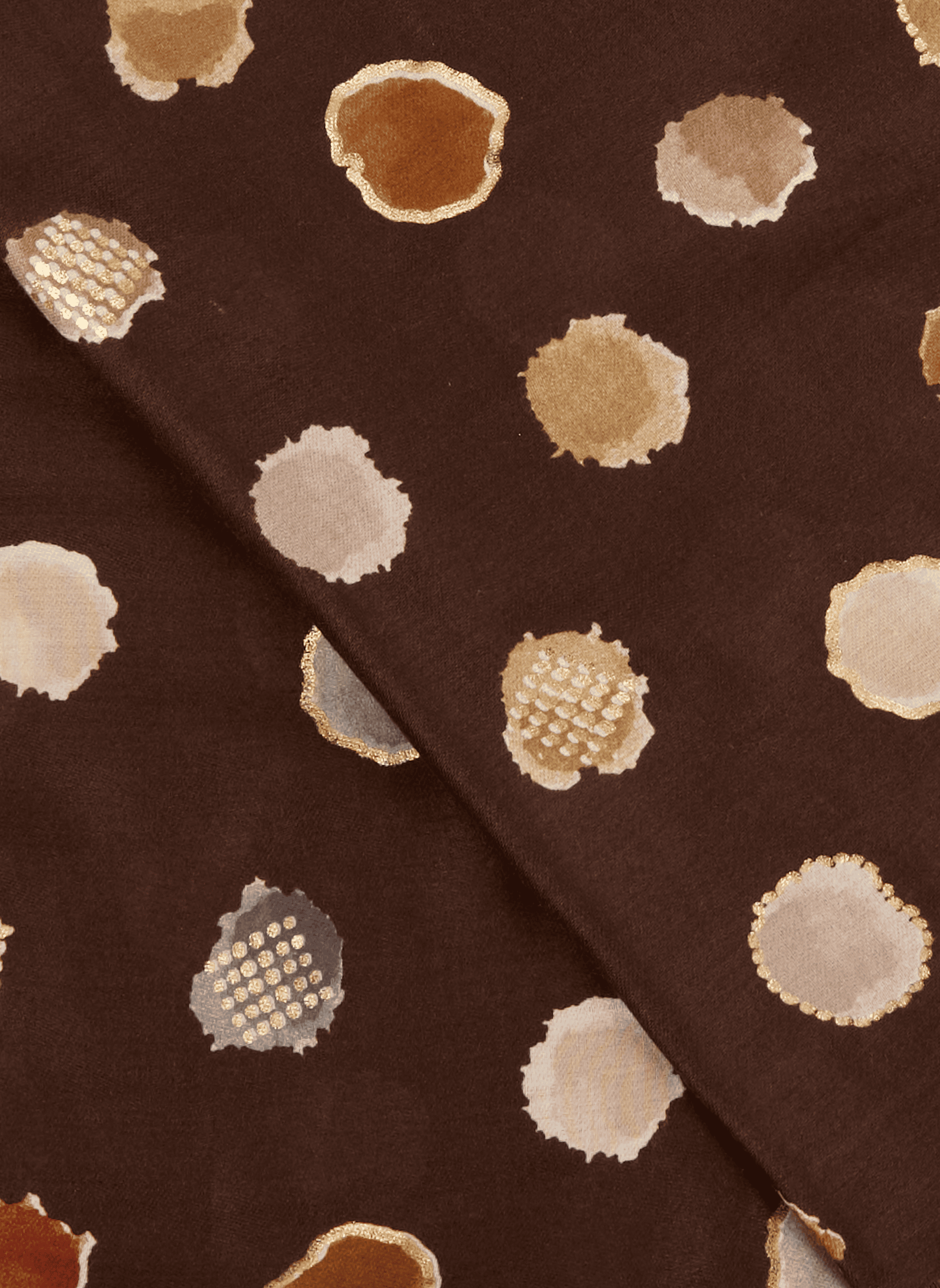 Patterned scarf with fringes AU PRINTEMPS PARIS Brown